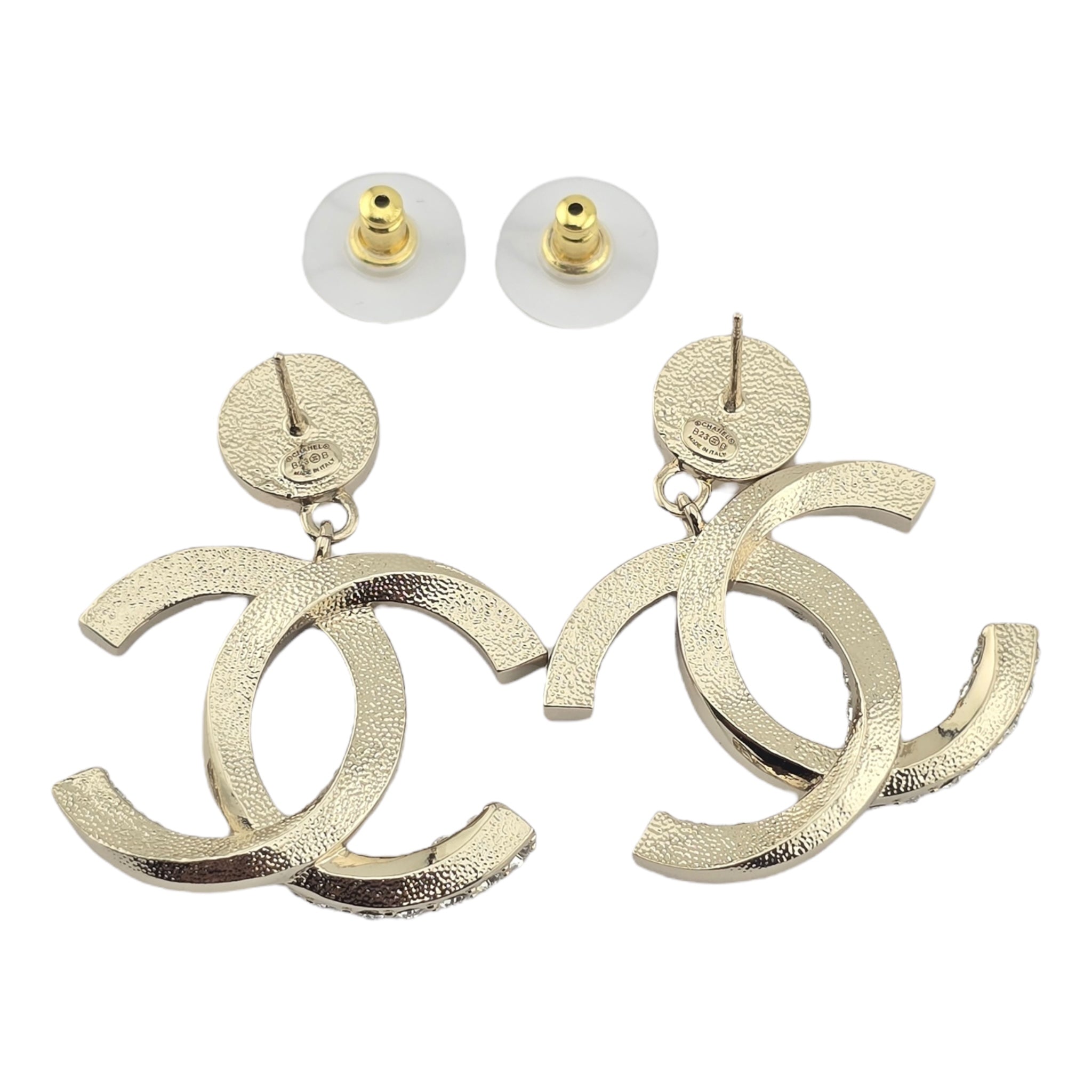Chanel CC Gold Crystal Earrings 2023 CHANEL