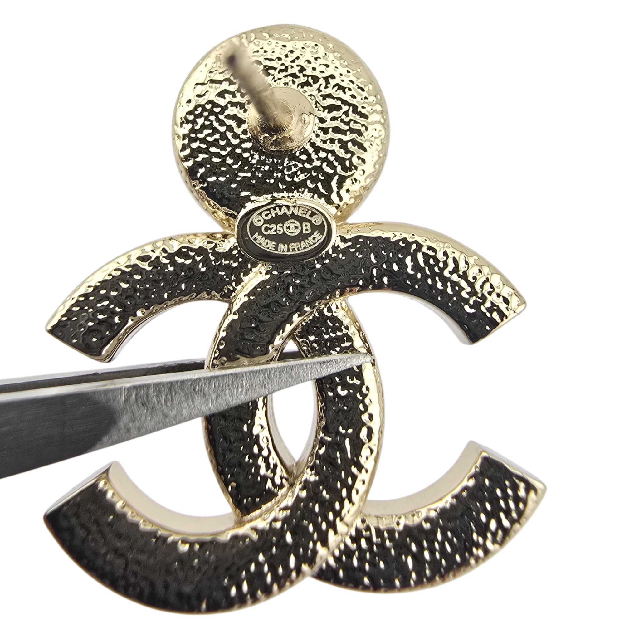 Chanel CC Black Enamel Gold Earrings 2025 CHANEL