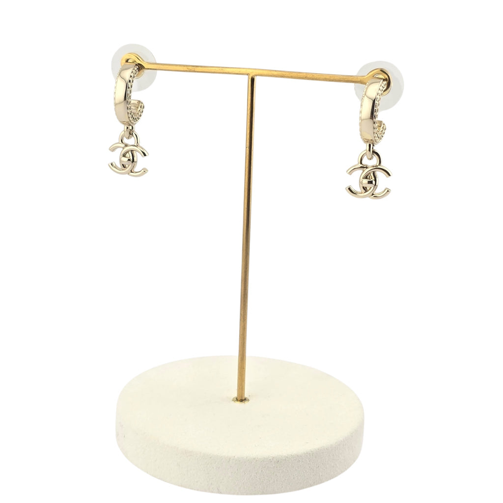 Chanel CC Gold Turnlock Drop Earrings 2025 CHANEL