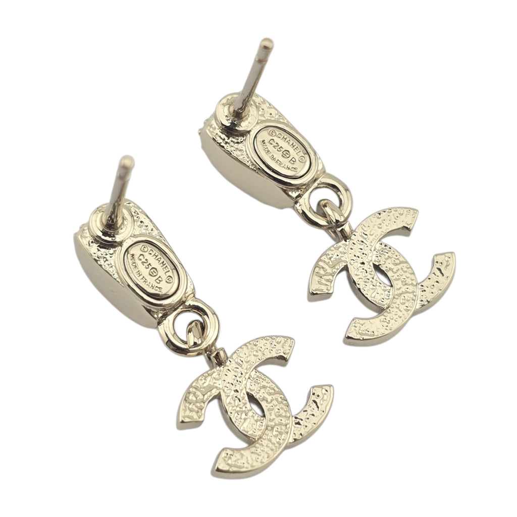 Chanel CC Gold Metallic Enamel Earrings 2025 CHANEL