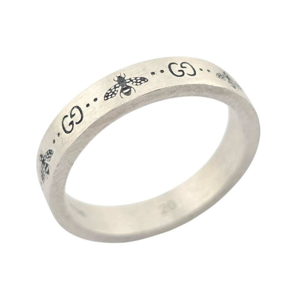 GUCCI GG Bee Motif Sterling Silver Ring GUCCI
