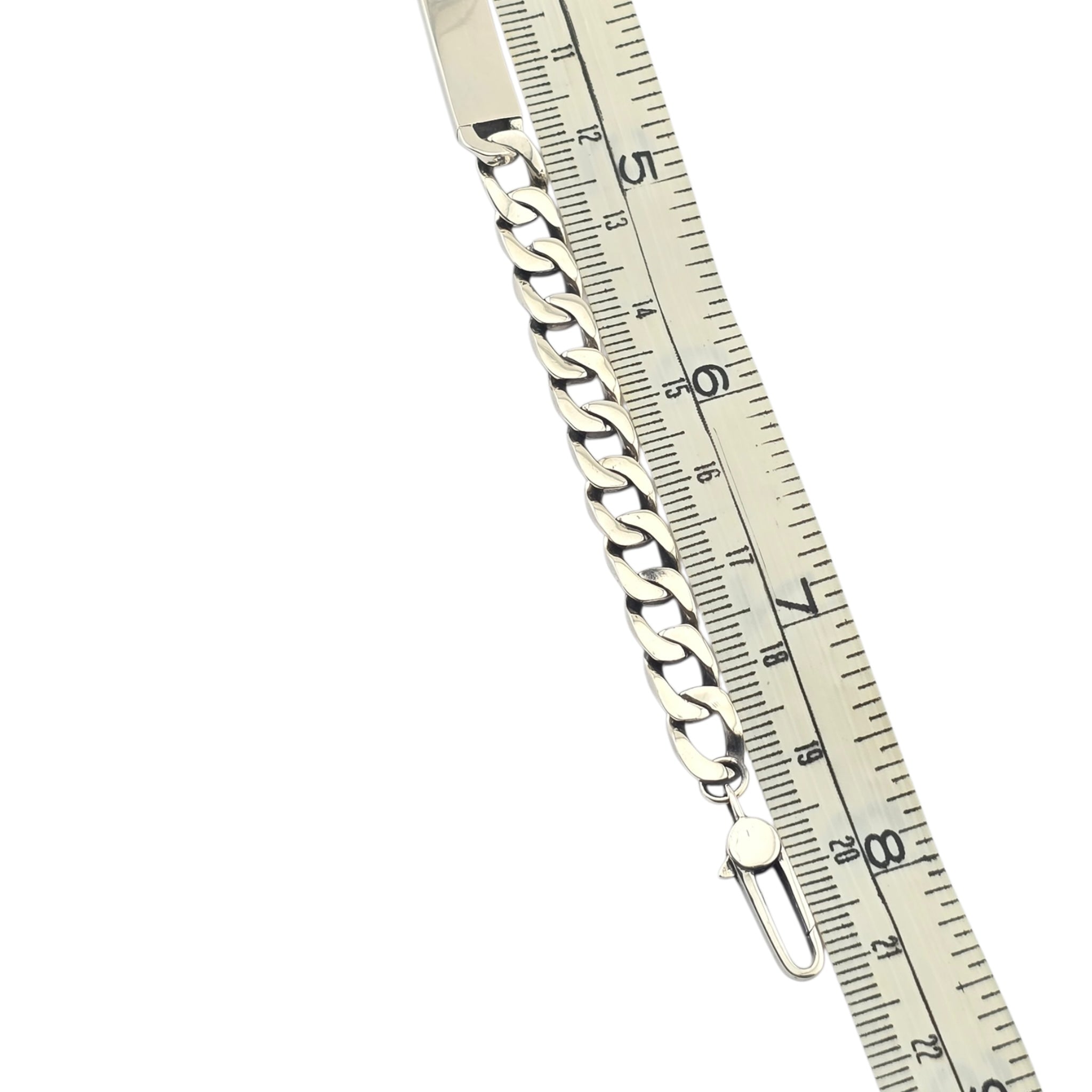 GUCCI Sterling Silver Ghost Bar Plate Link Bracelet GUCCI