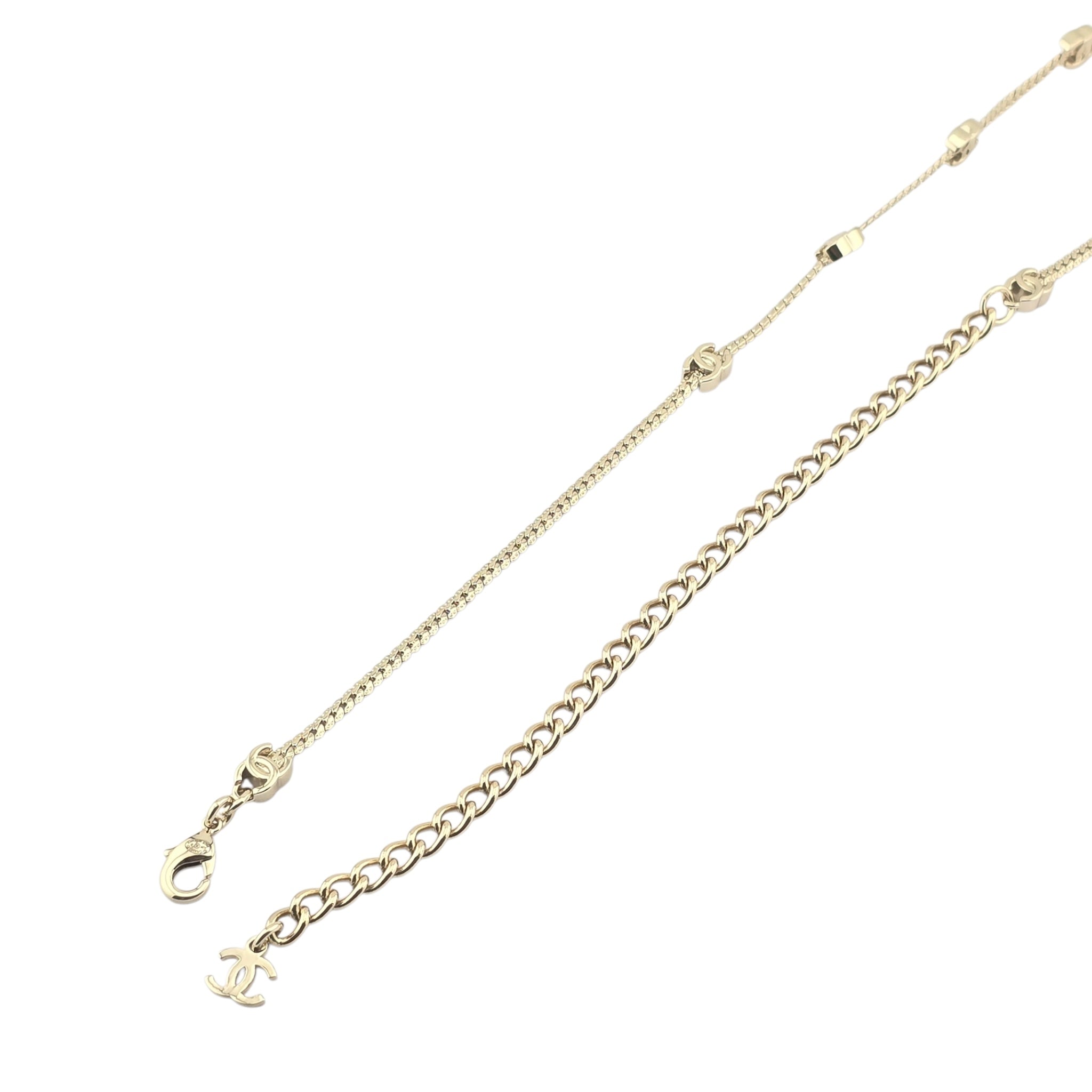 Chanel CC Thin Necklace Gold 2024 CHANEL