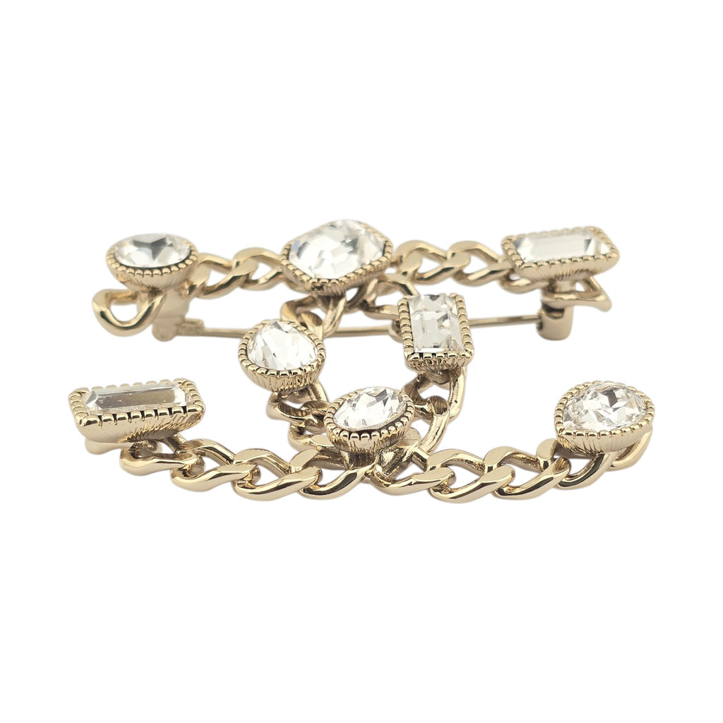 Chanel CC Gold Crystal Brooch 2024 CHANEL