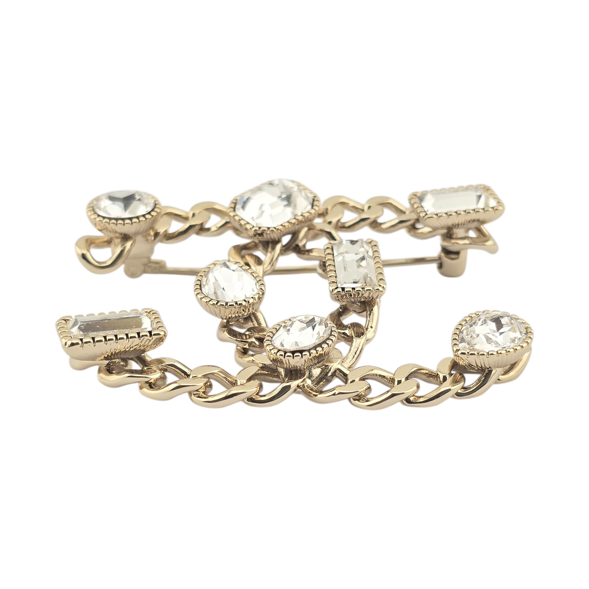 Chanel CC Gold Crystal Brooch 2024 CHANEL