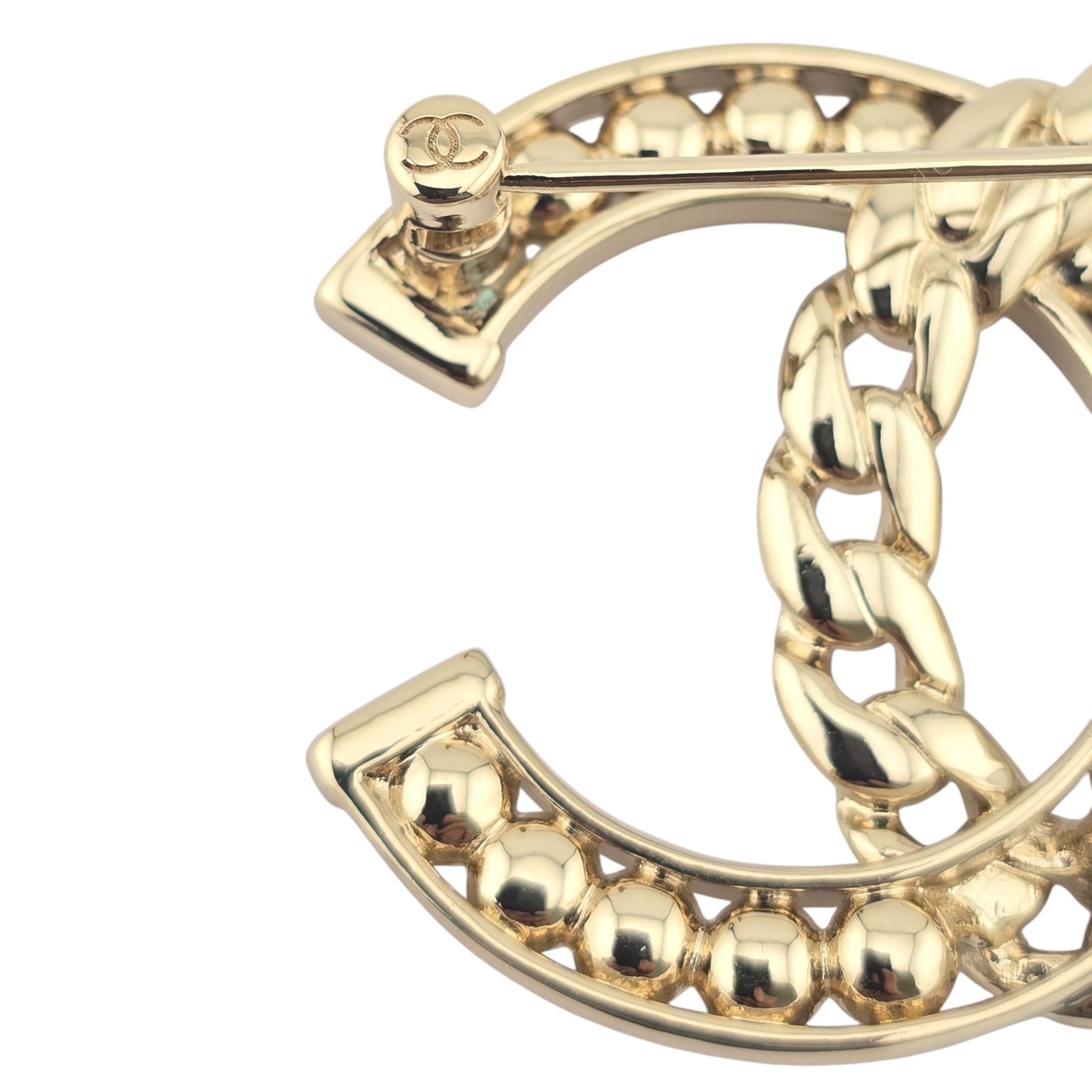 Chanel CC Gold Crystal Brooch 2024 CHANEL