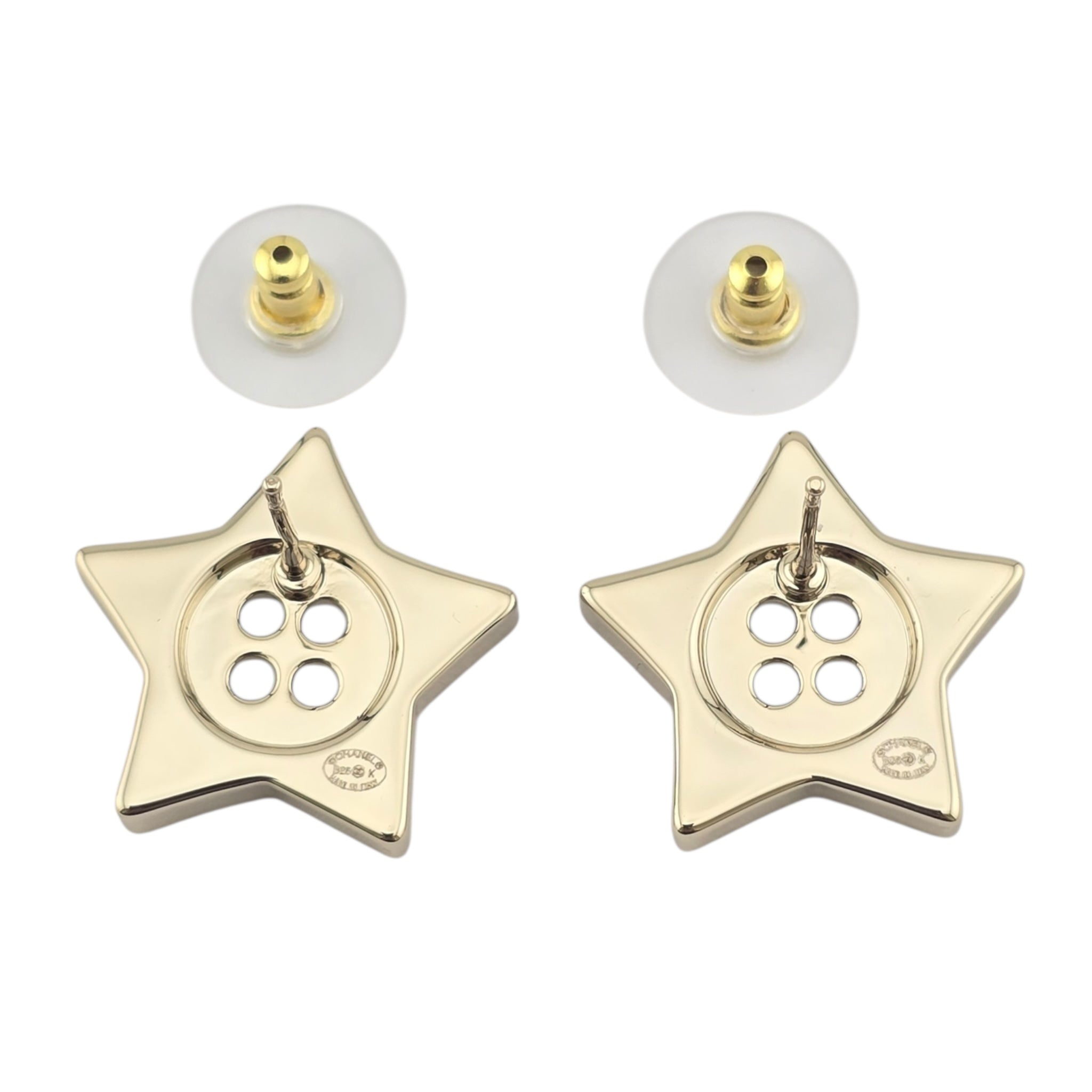 Chanel Logo Star Button Gold Earrings 2025 CHANEL