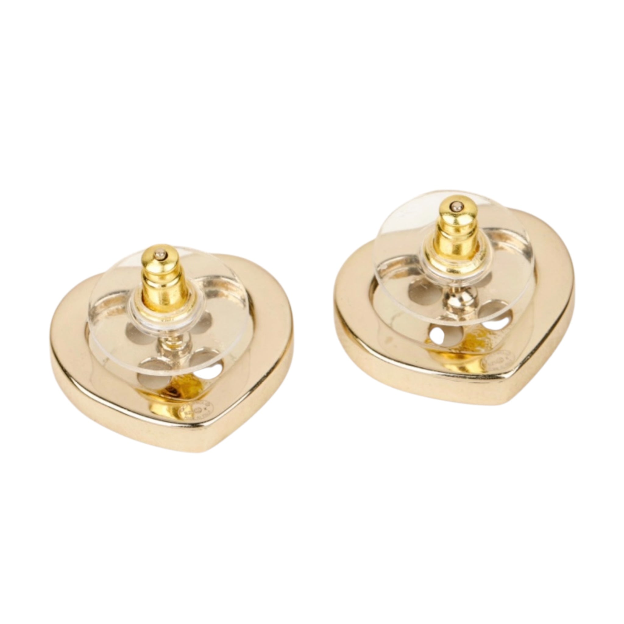 Chanel Logo Heart Button Gold Earrings 2025 CHANEL