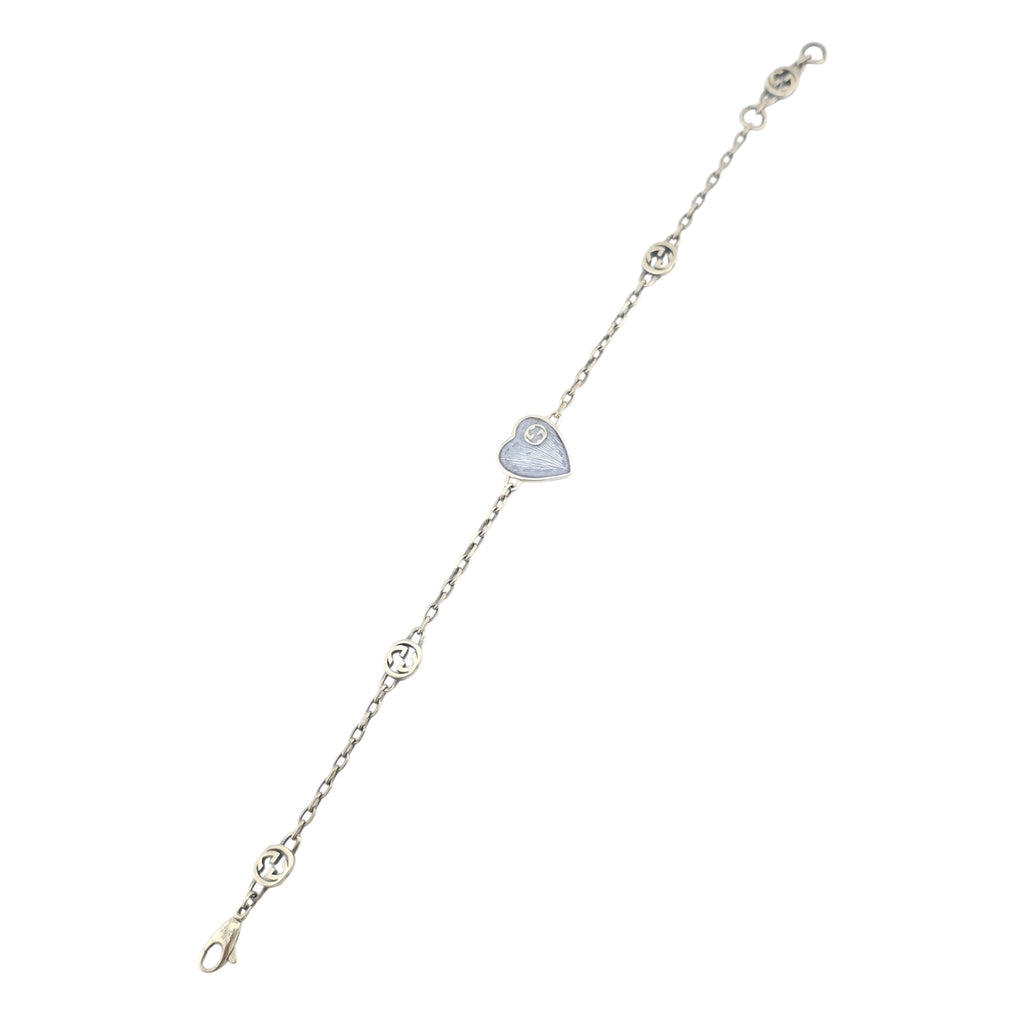 GUCCI Heart Interlocking G Silver Bracelet GUCCI