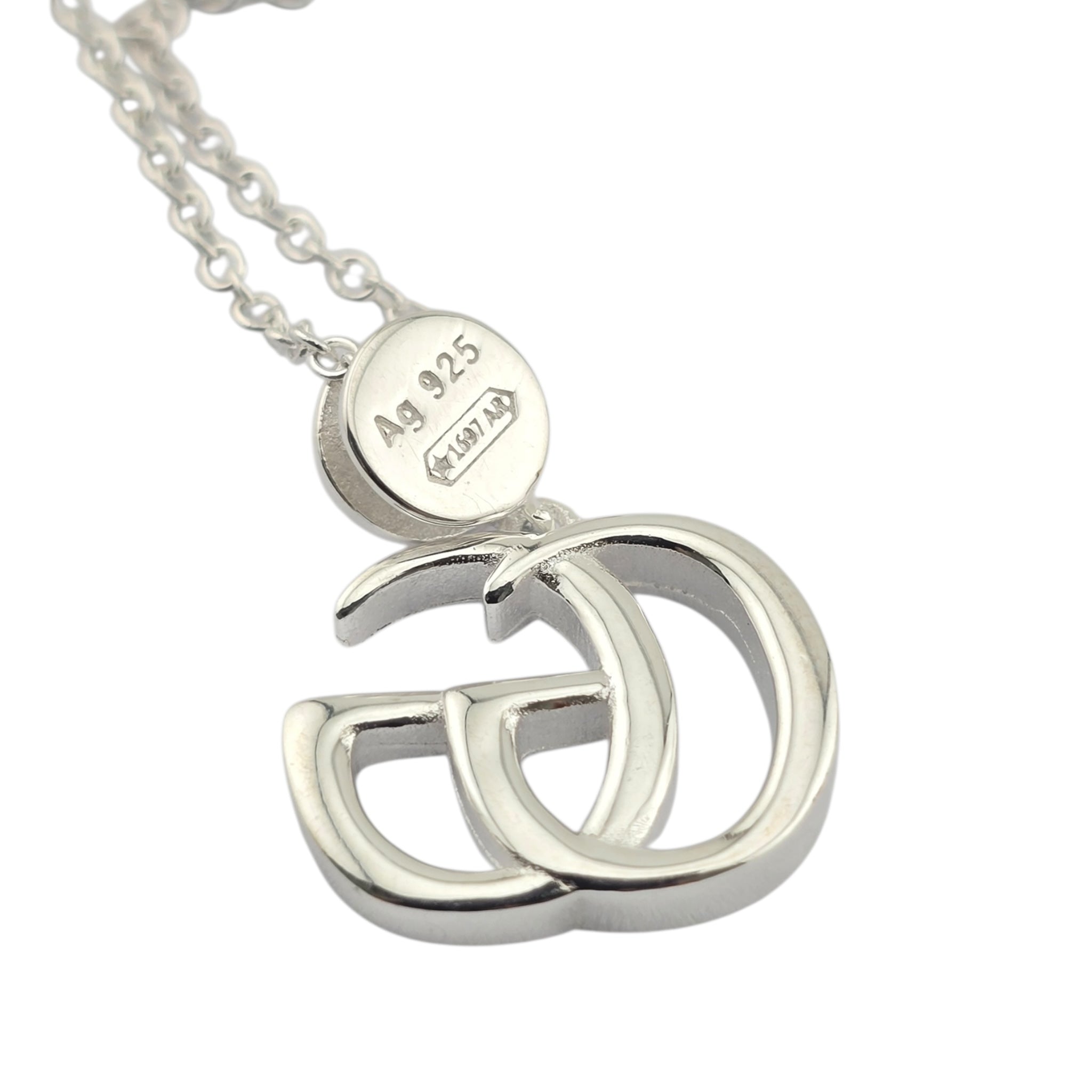 GUCCI GG Marmont Sterling Silver Pink Mother of Pearl Necklace GUCCI