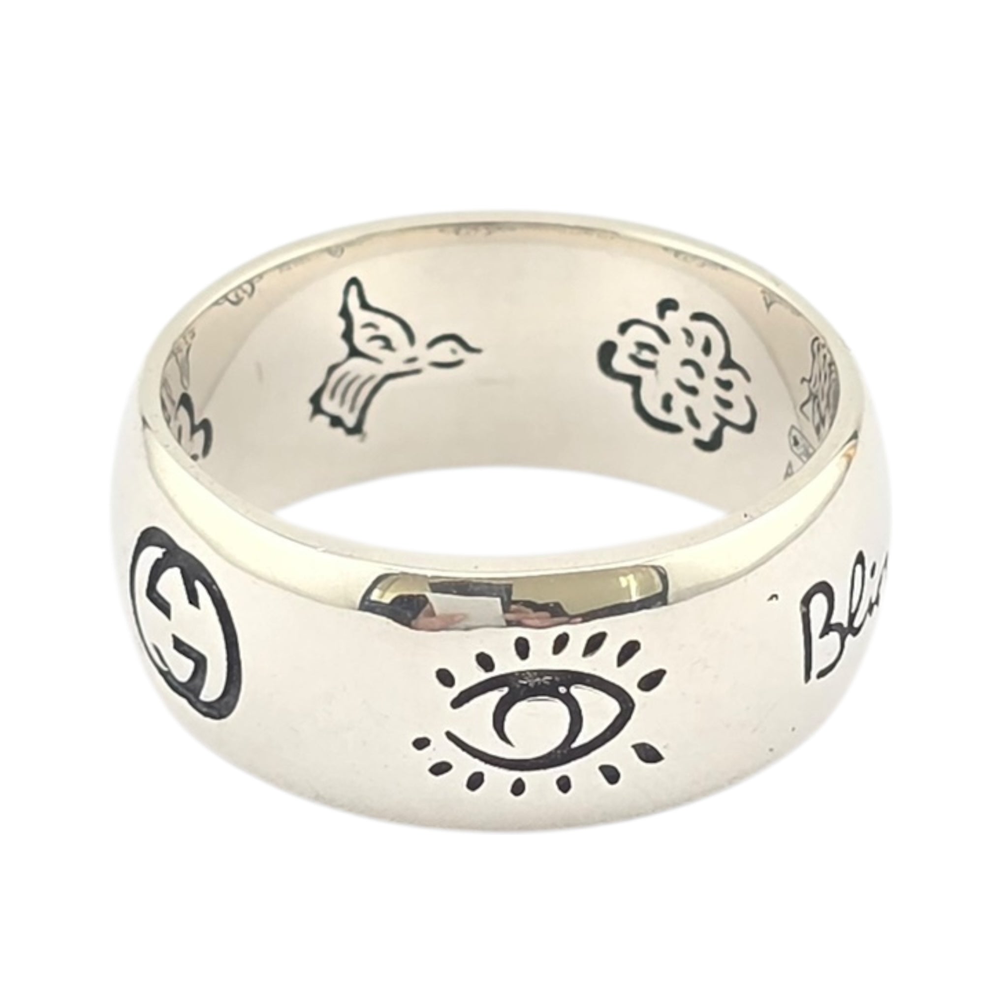 GUCCI Blind for Love Sterling Silver Ring GUCCI