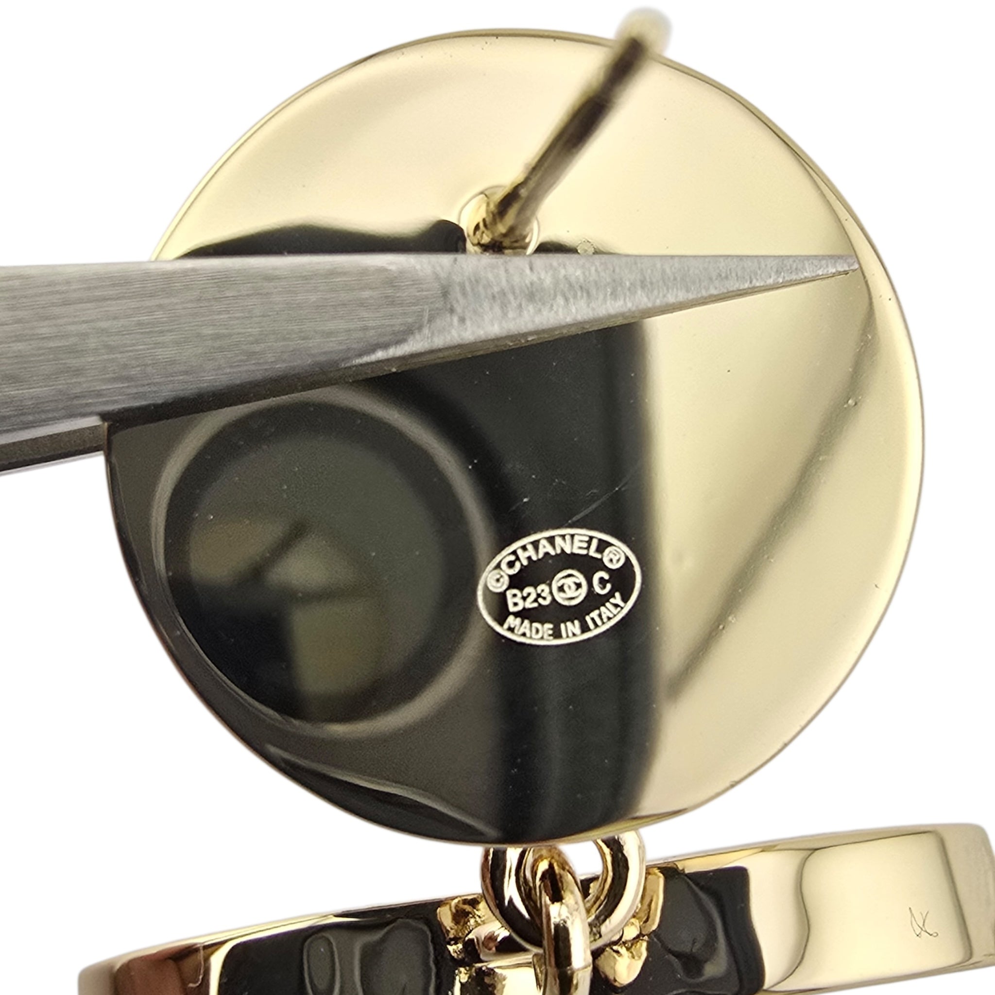 Chanel CC Black White Enamel Drop Earrings 2023 CHANEL