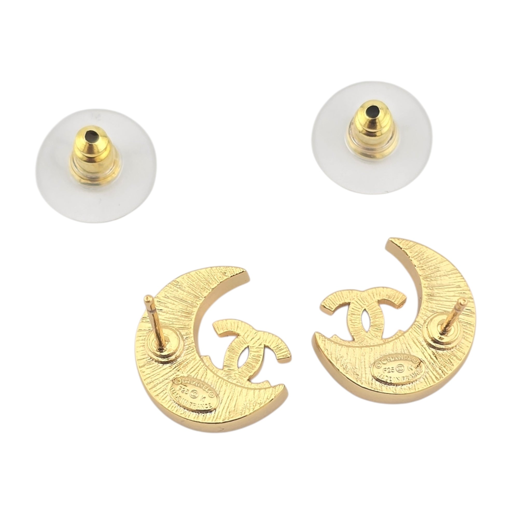 Chanel CC Black Gold Moon Earrings 2025 CHANEL