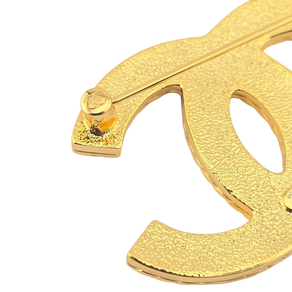 Chanel CC Gold Metal Denim Enamel Brooch CHANEL