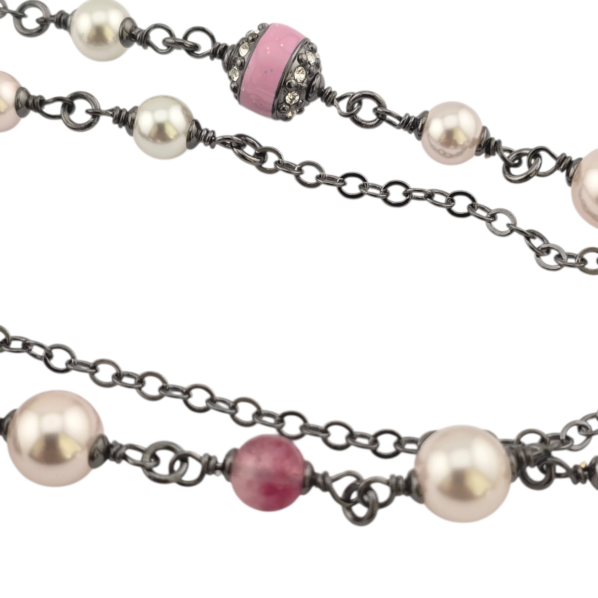 Chanel CC Ruthenium Pink Bow Necklace 2025 CHANEL