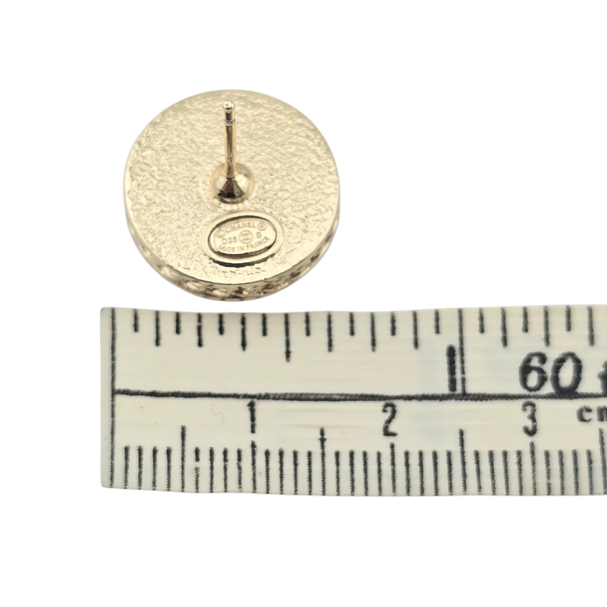 Chanel CC Gold Pink Resin Round Earrings 2025 CHANEL
