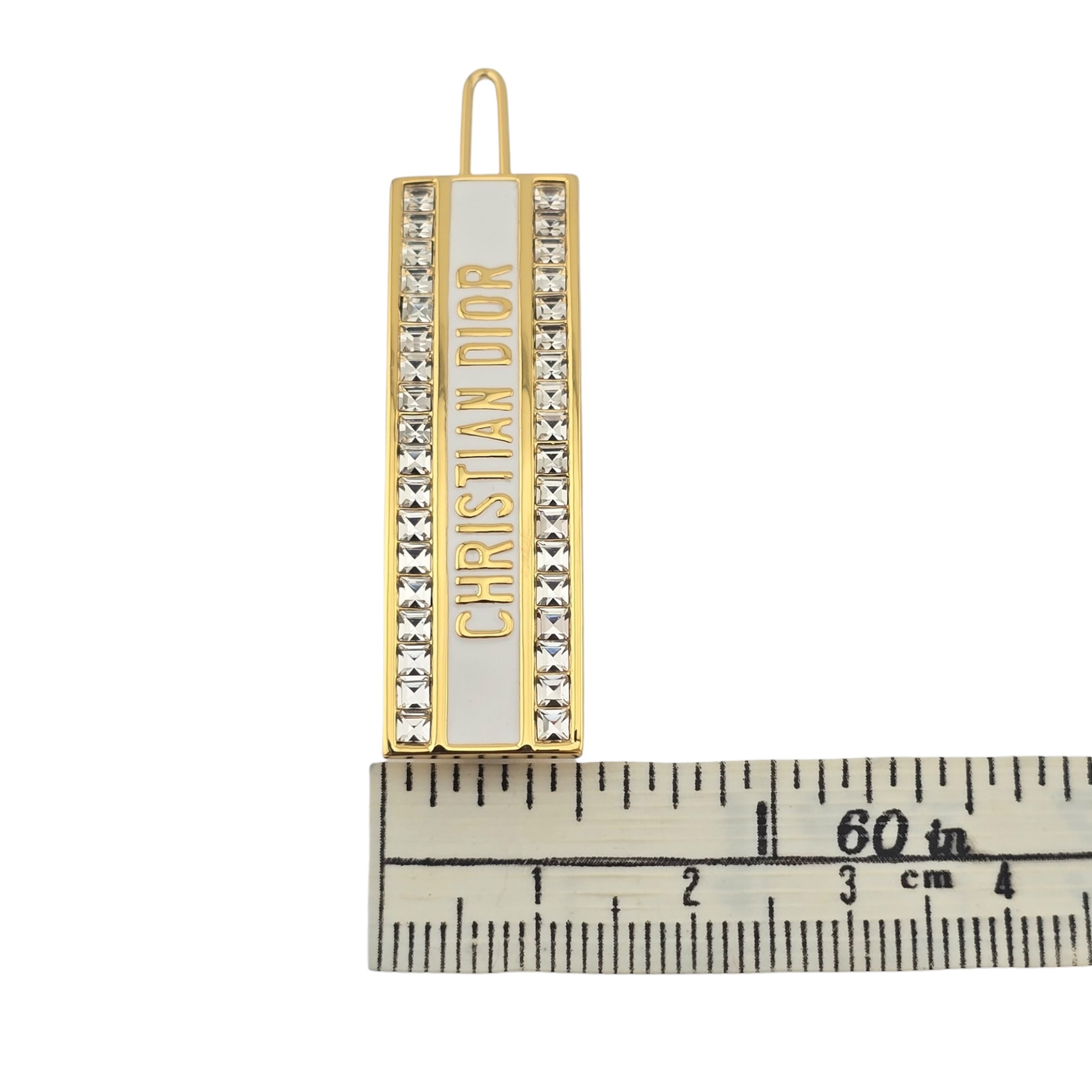 Christian Night Dior Code White Enamel Hair Barrette DIOR