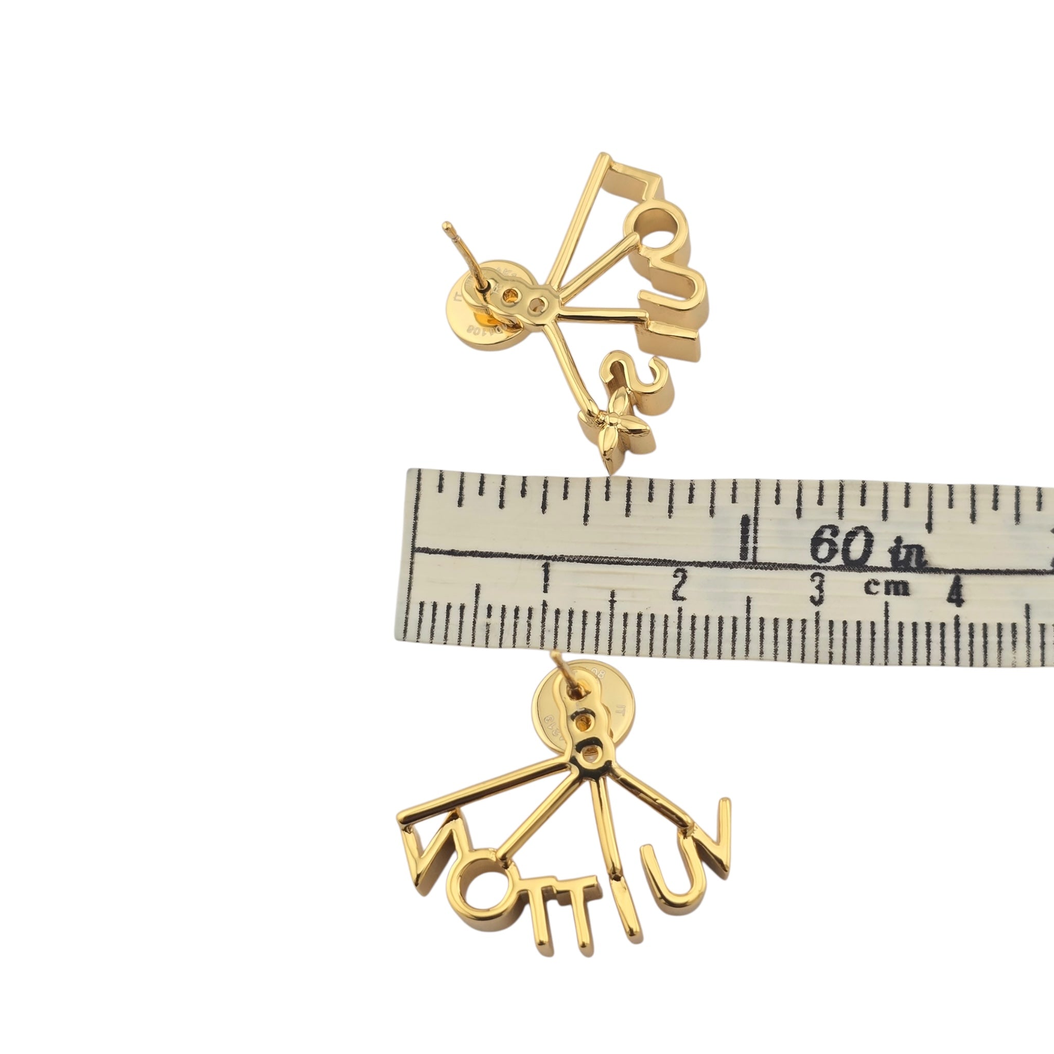 Louis Vuitton LV Spelling Gold Earrings LOUIS VUITTON