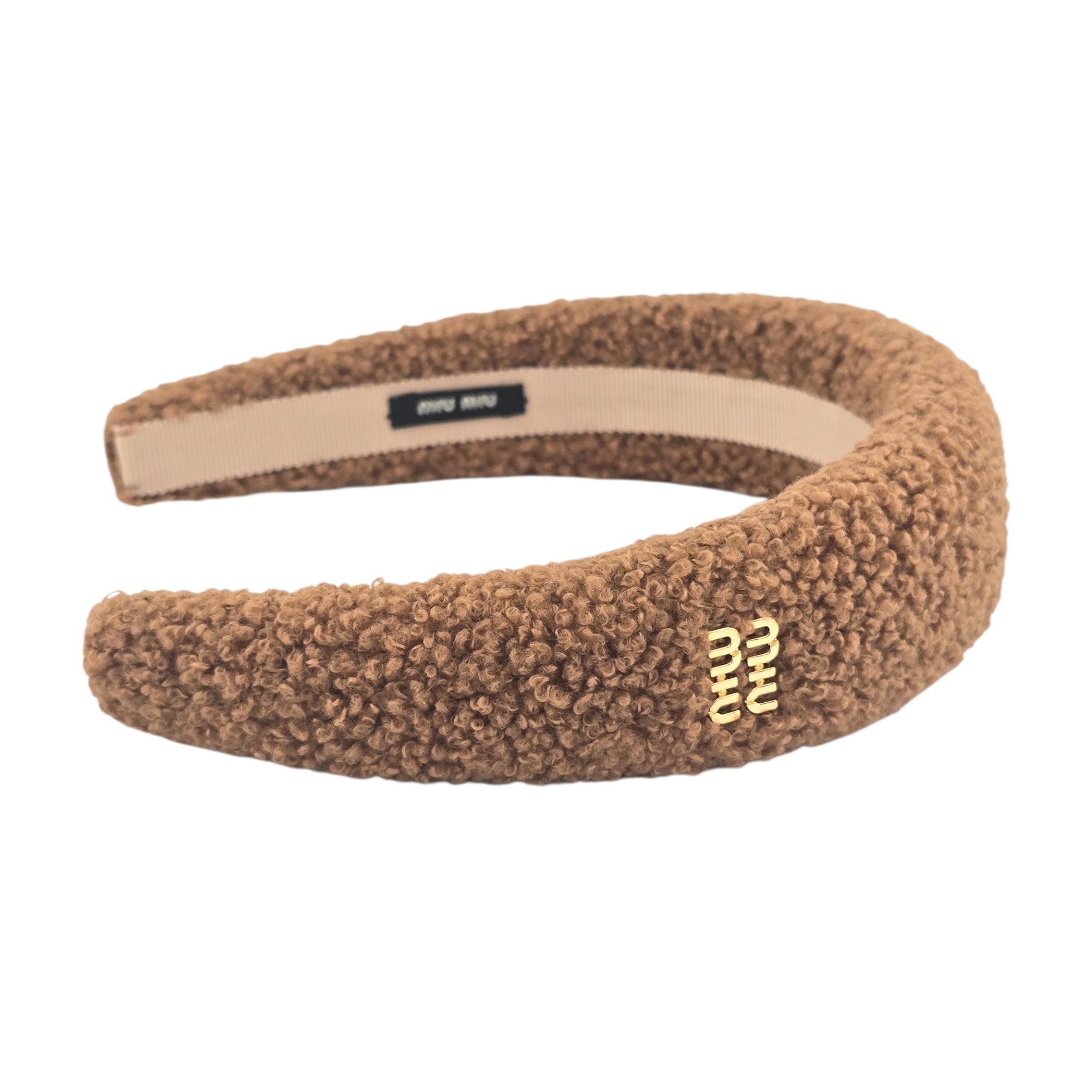 Miu Miu Shearling Logo Headband MIU MIU