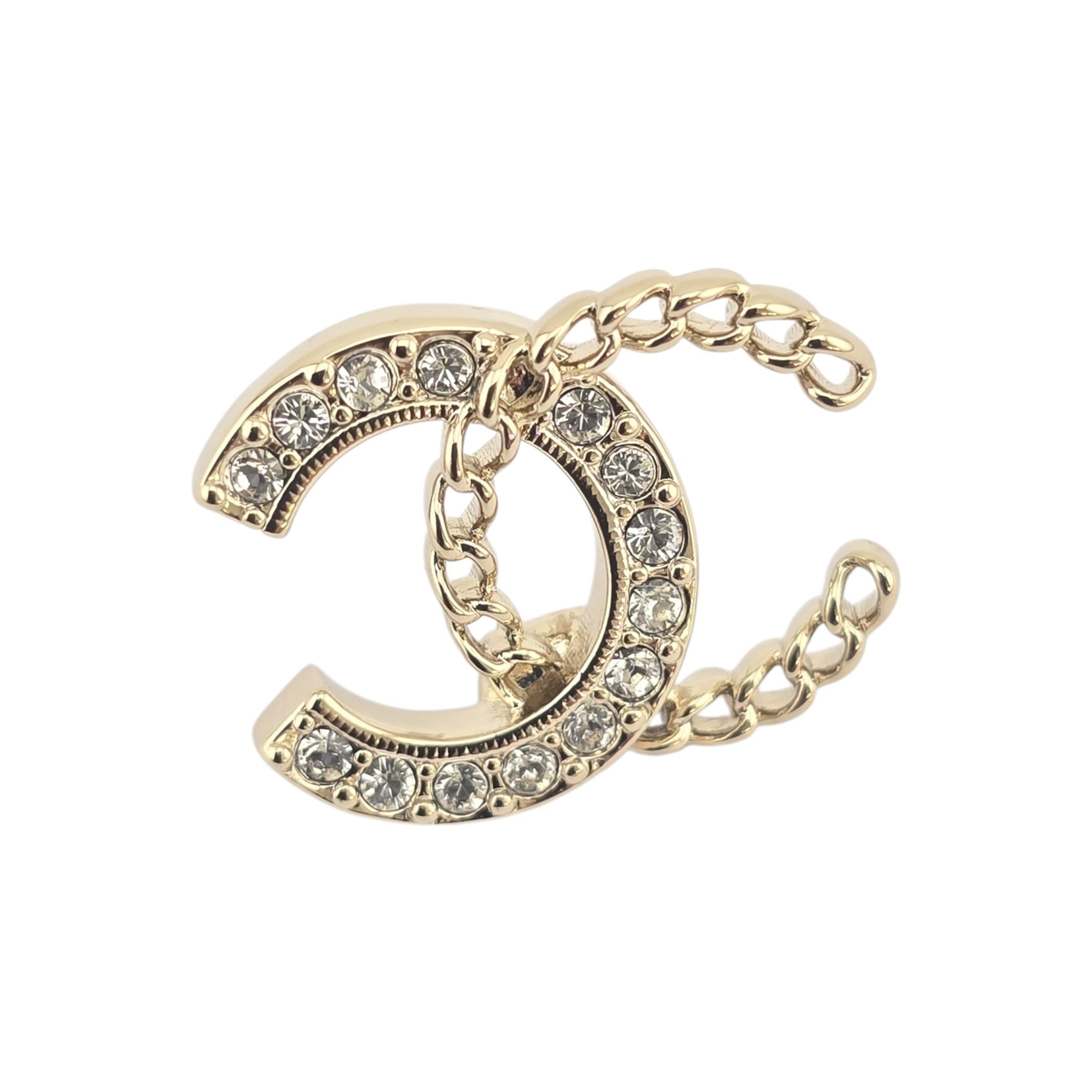 Chanel CC Crystal Earrings Gold 2025 CHANEL