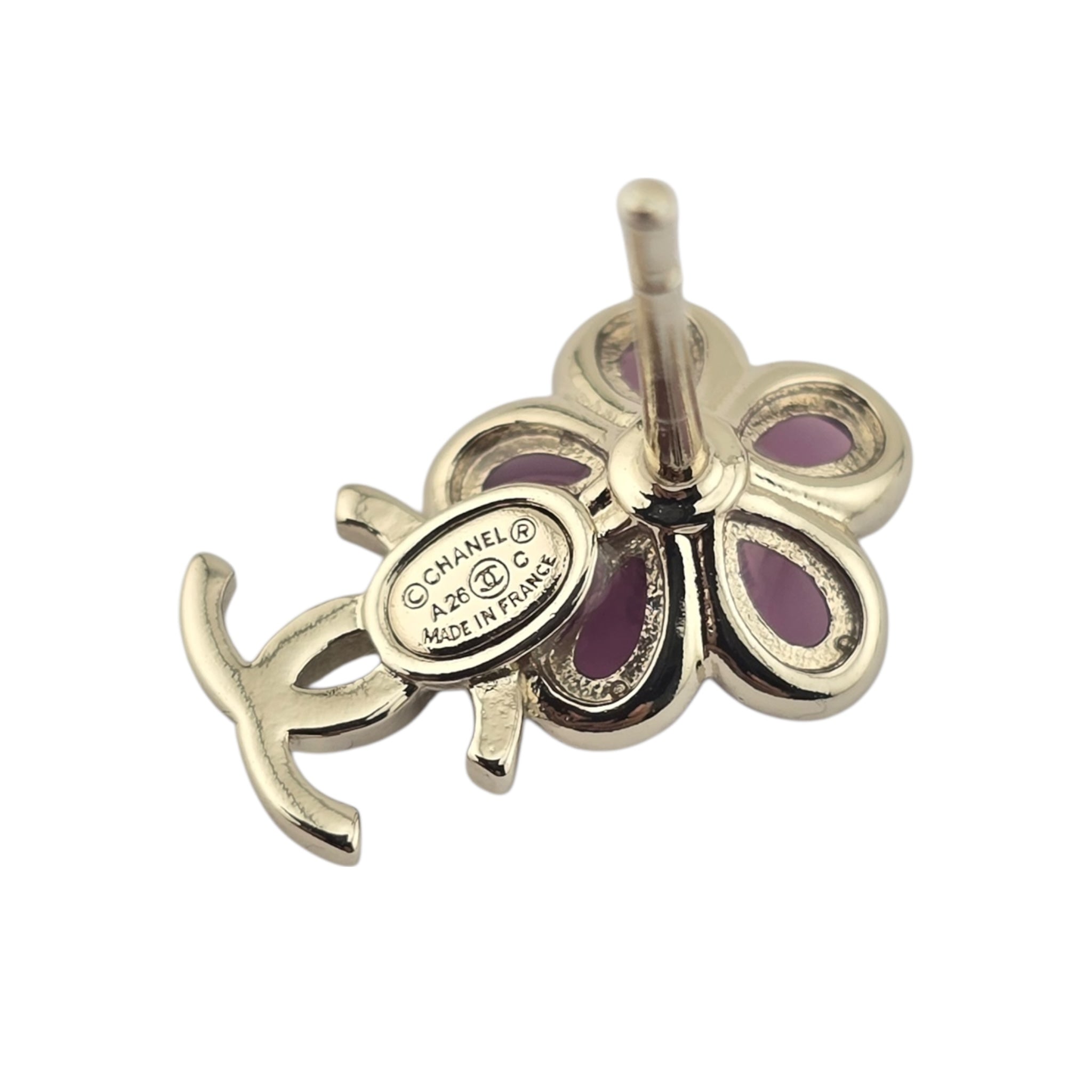 Chanel CC Gold Pink Enamel Earrings 26C 2026