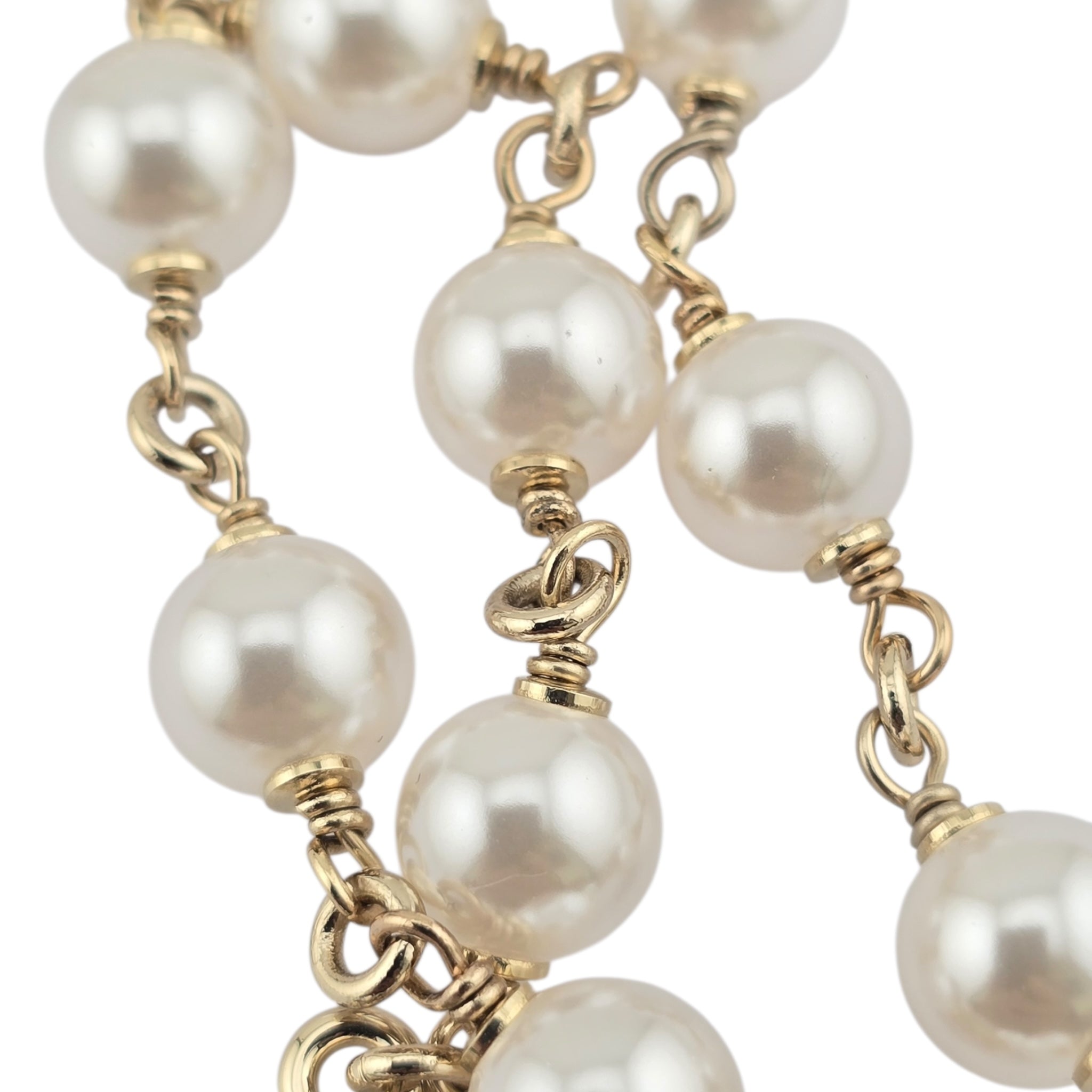 Chanel CC Faux Pearl Gold Long Necklace 2026