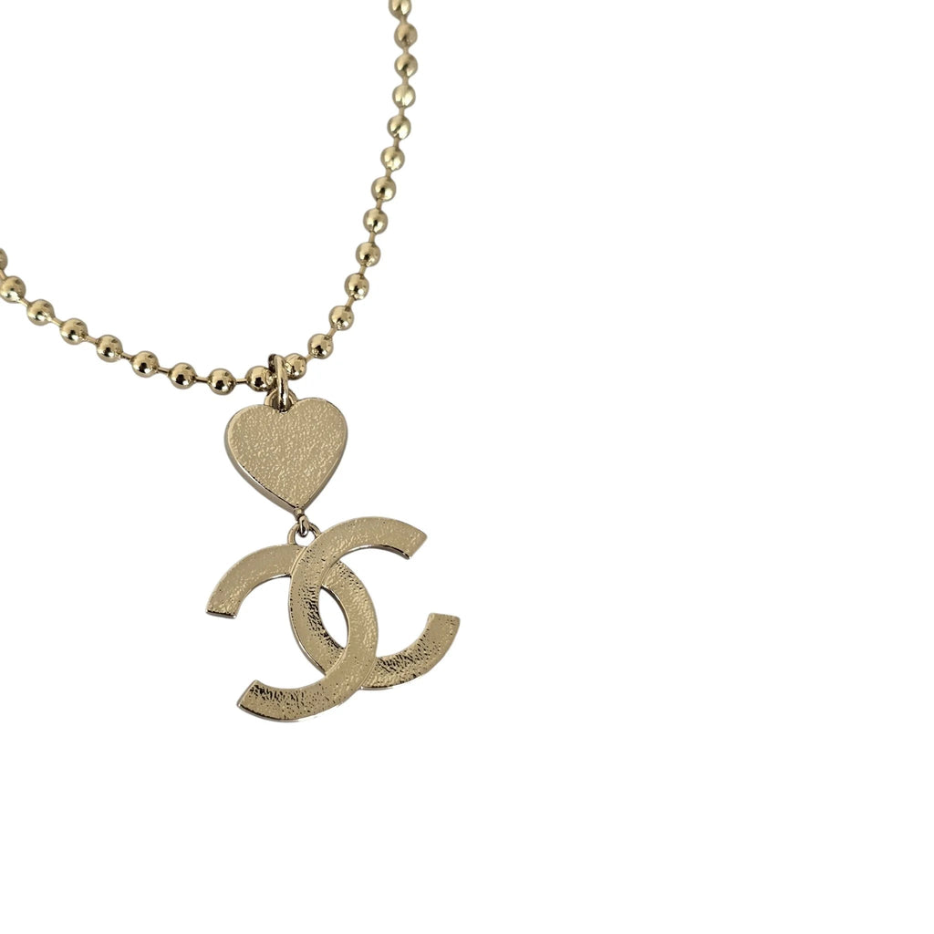 Chanel CC Pink Heart Pendant Necklace 2024 CHANEL