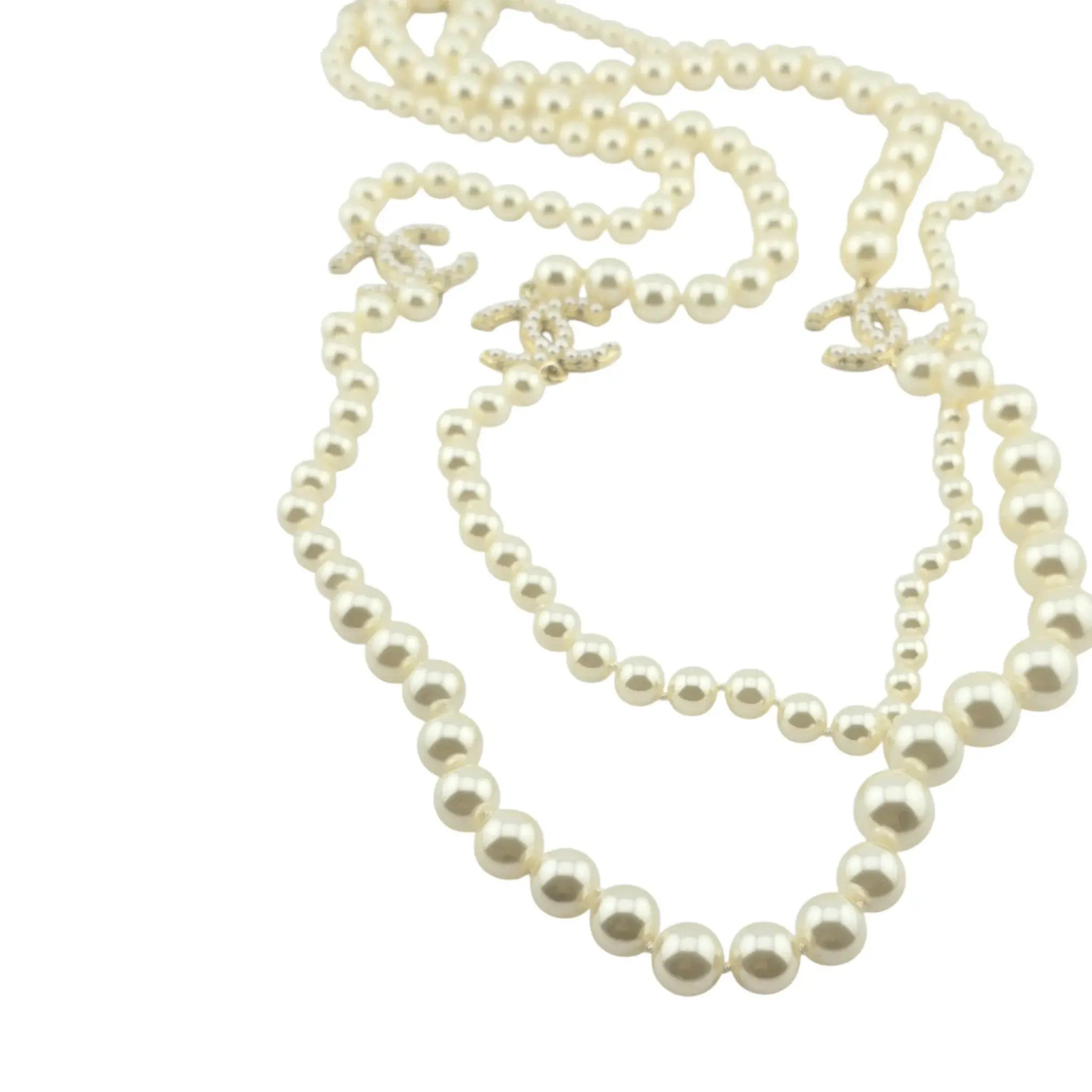 Chanel CC Long Faux Pearl 100th Anniversary Necklace 2017 CHANEL
