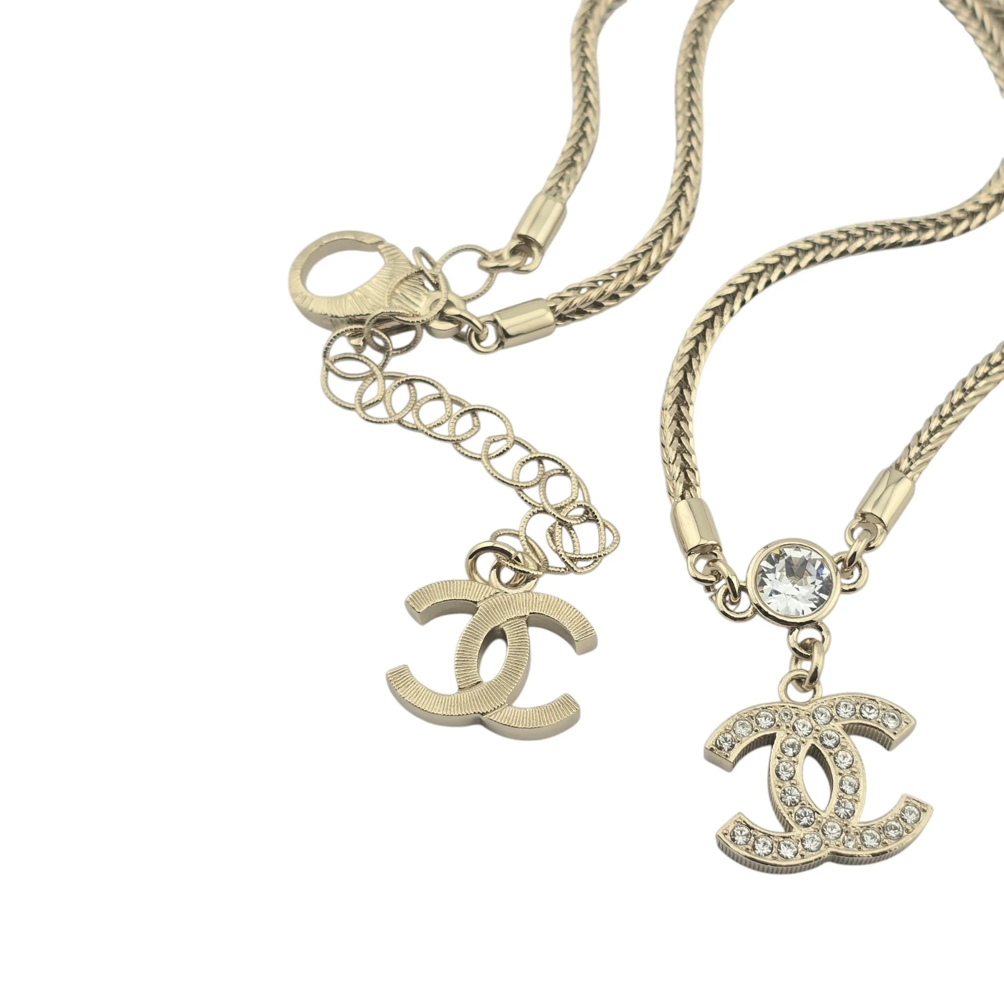 Chanel Letters B22 A Necklace Choker Black/White CHANEL