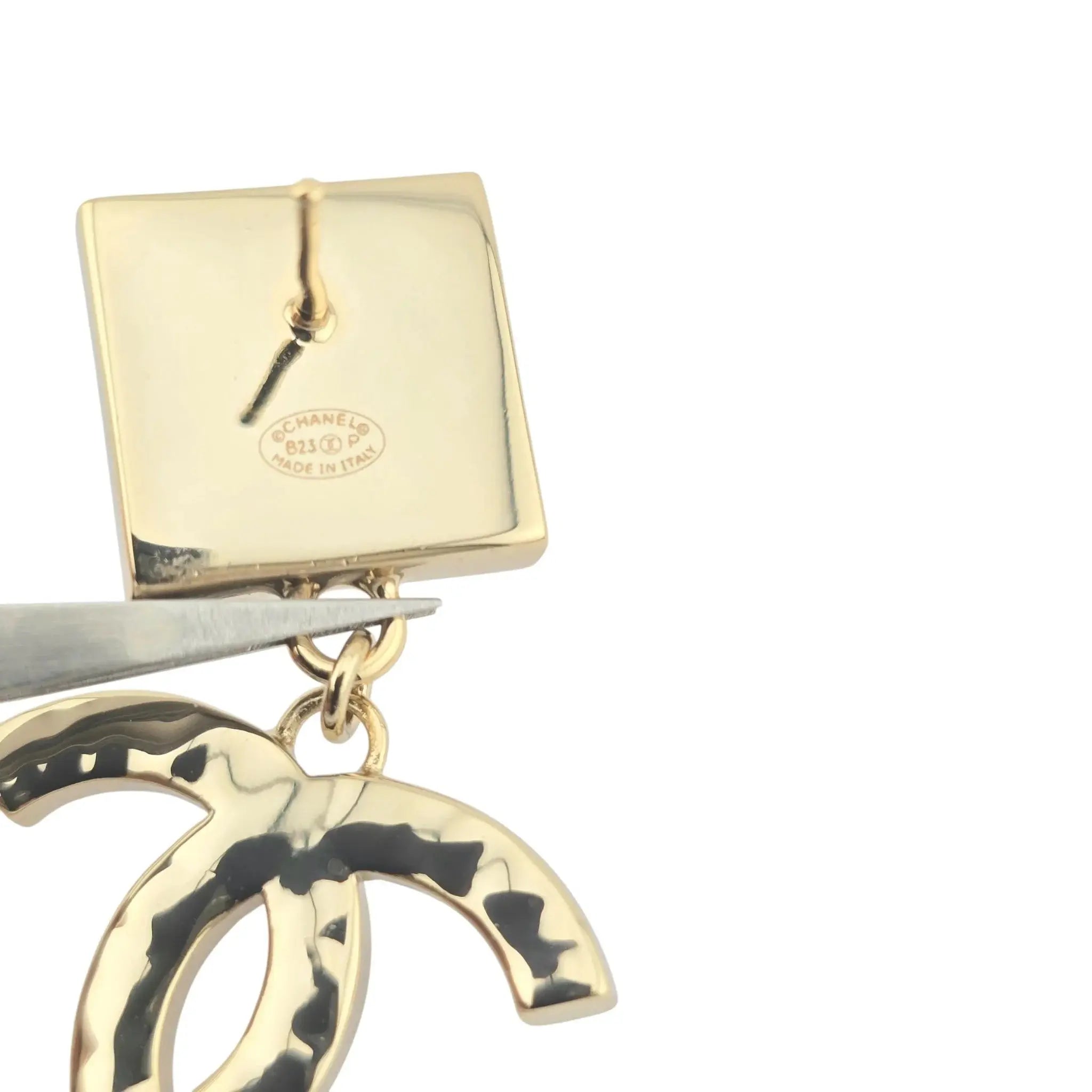 Chanel Gold Crystal-Embellished CC Drop B23P Earrings 2023 BIJOUX HEAVEN