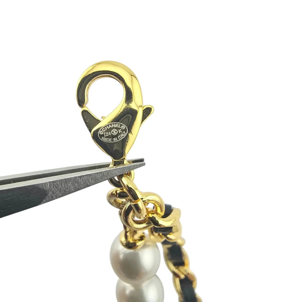 Chanel CC Long Faux Pearl Leather Necklace 2024 CHANEL