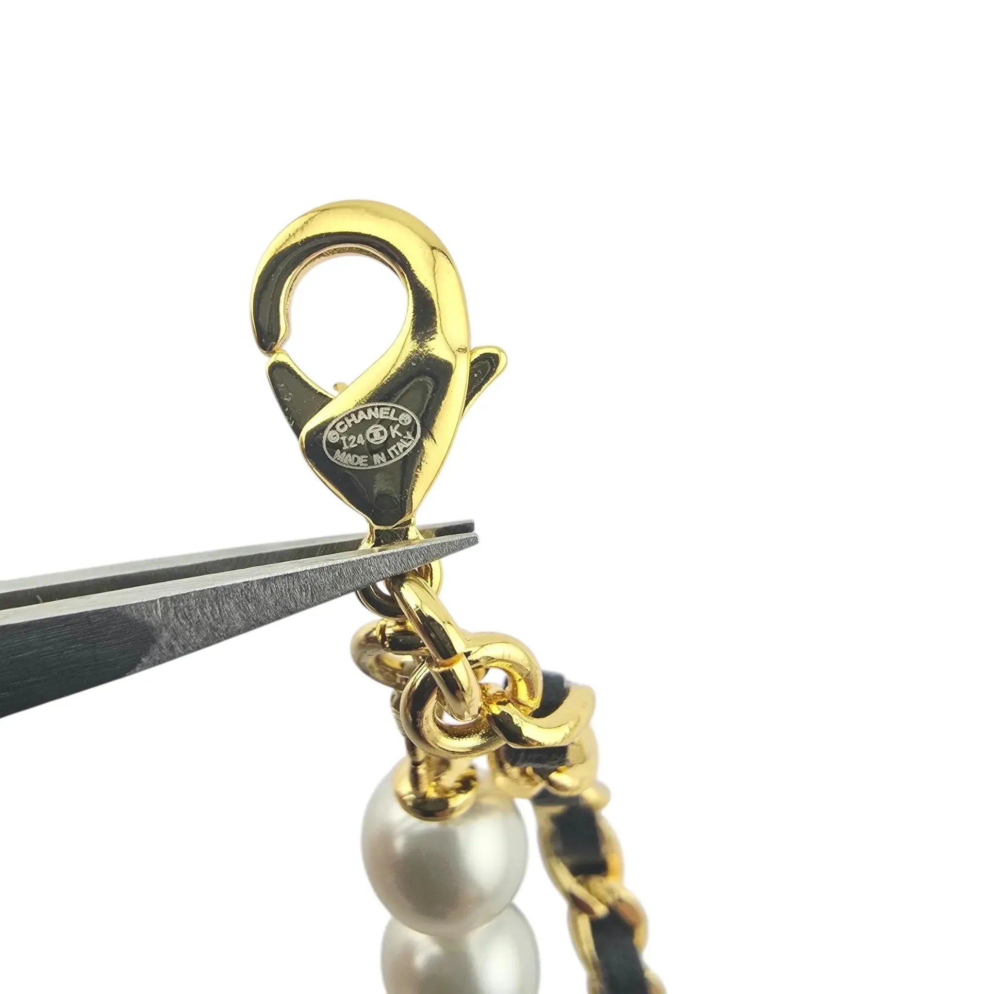 Chanel CC Long Faux Pearl Leather Necklace 2024 CHANEL