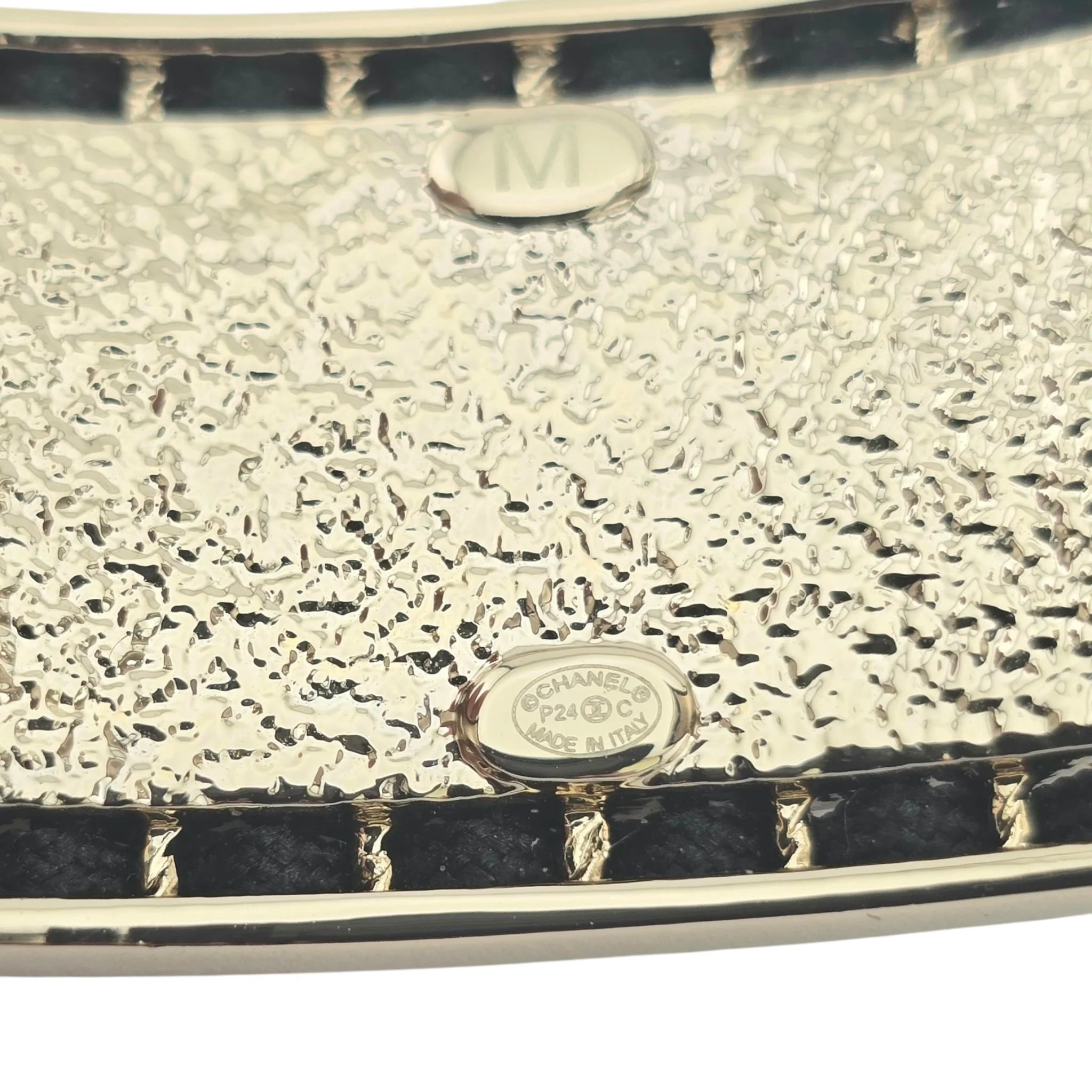 Chanel CC White/Black Gold Bangle 2024 CHANEL