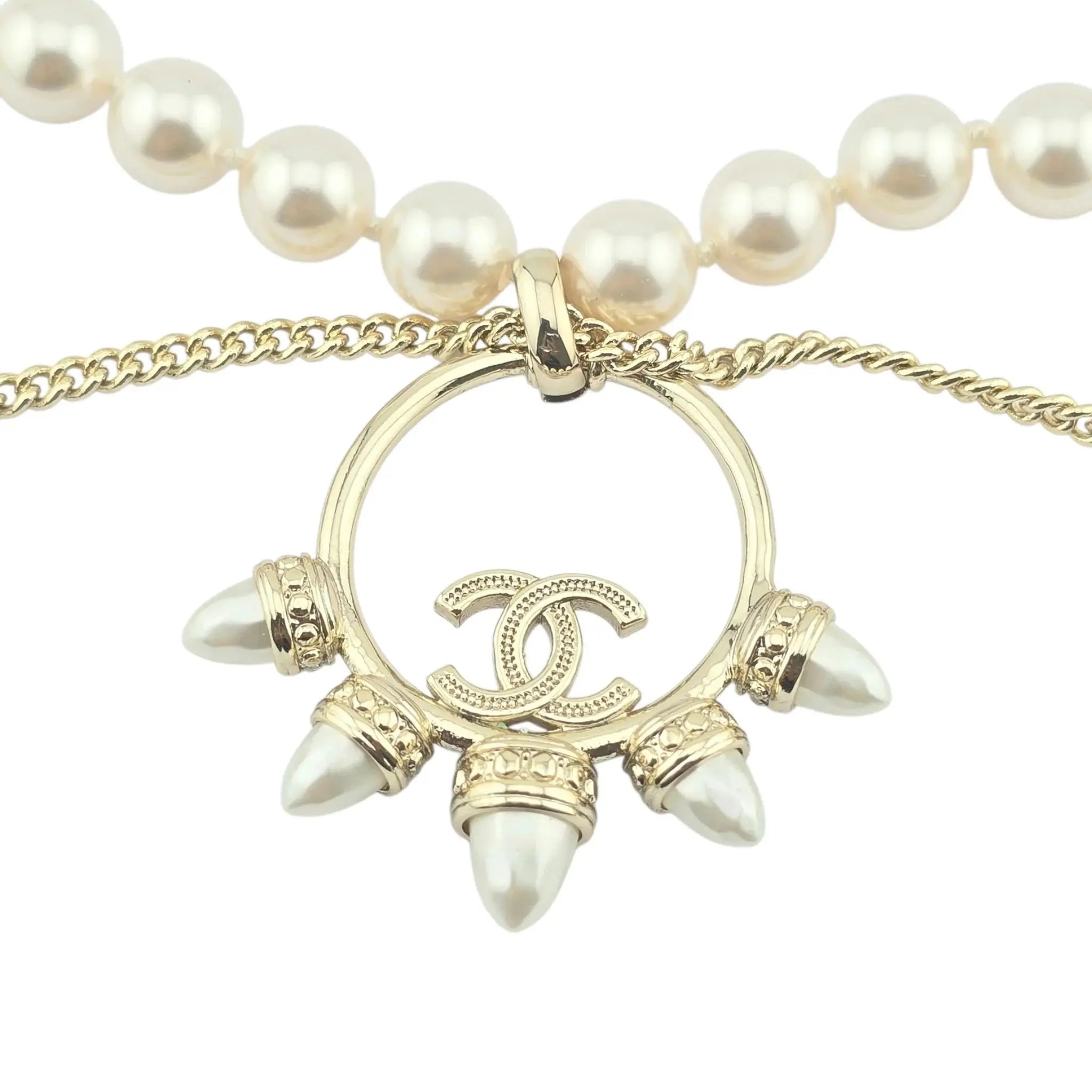 Chanel CC Coco Faux Pearl Crystal Necklace 2022 CHANEL