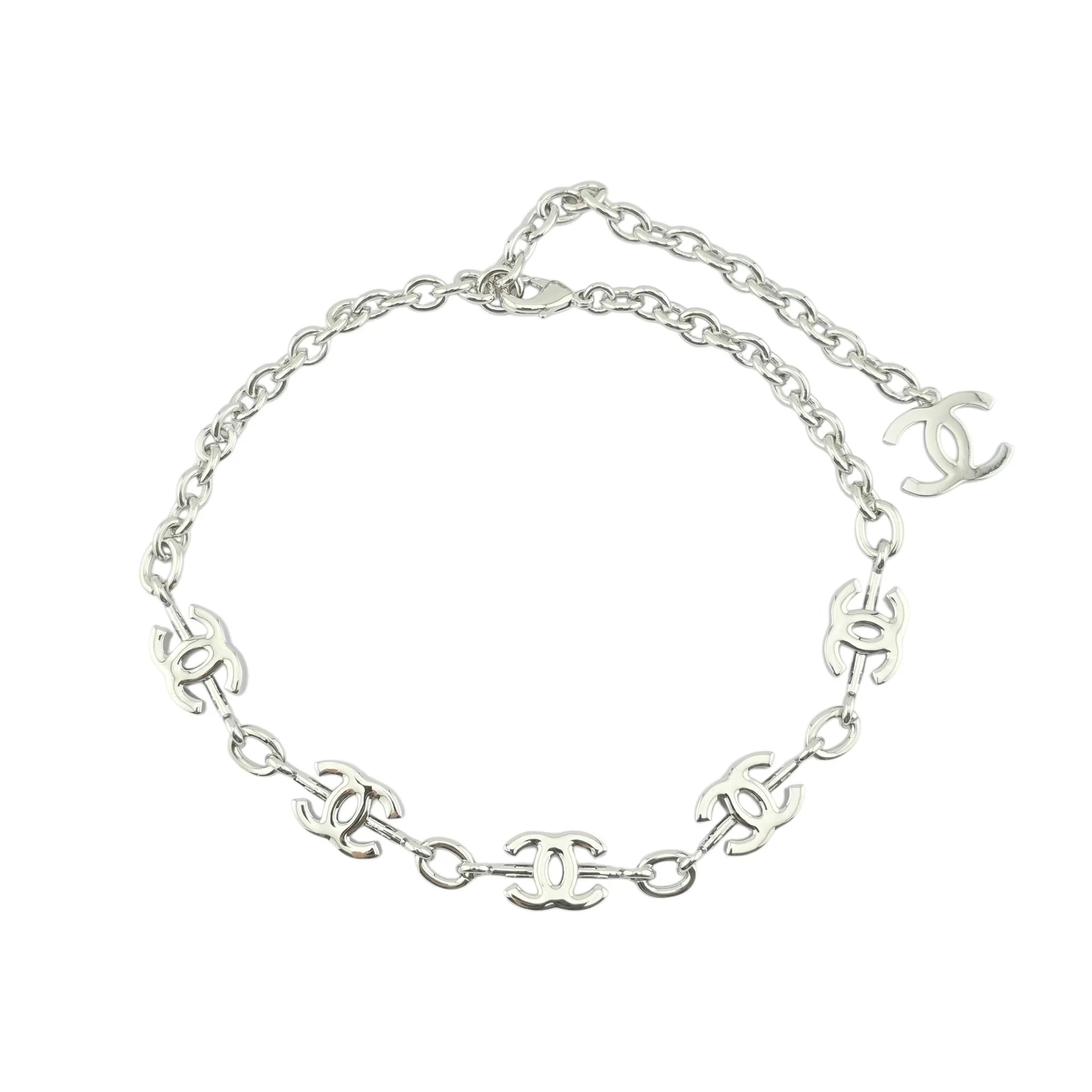Chanel CC Silver Crystal Choker Necklace 2025 CHANEL