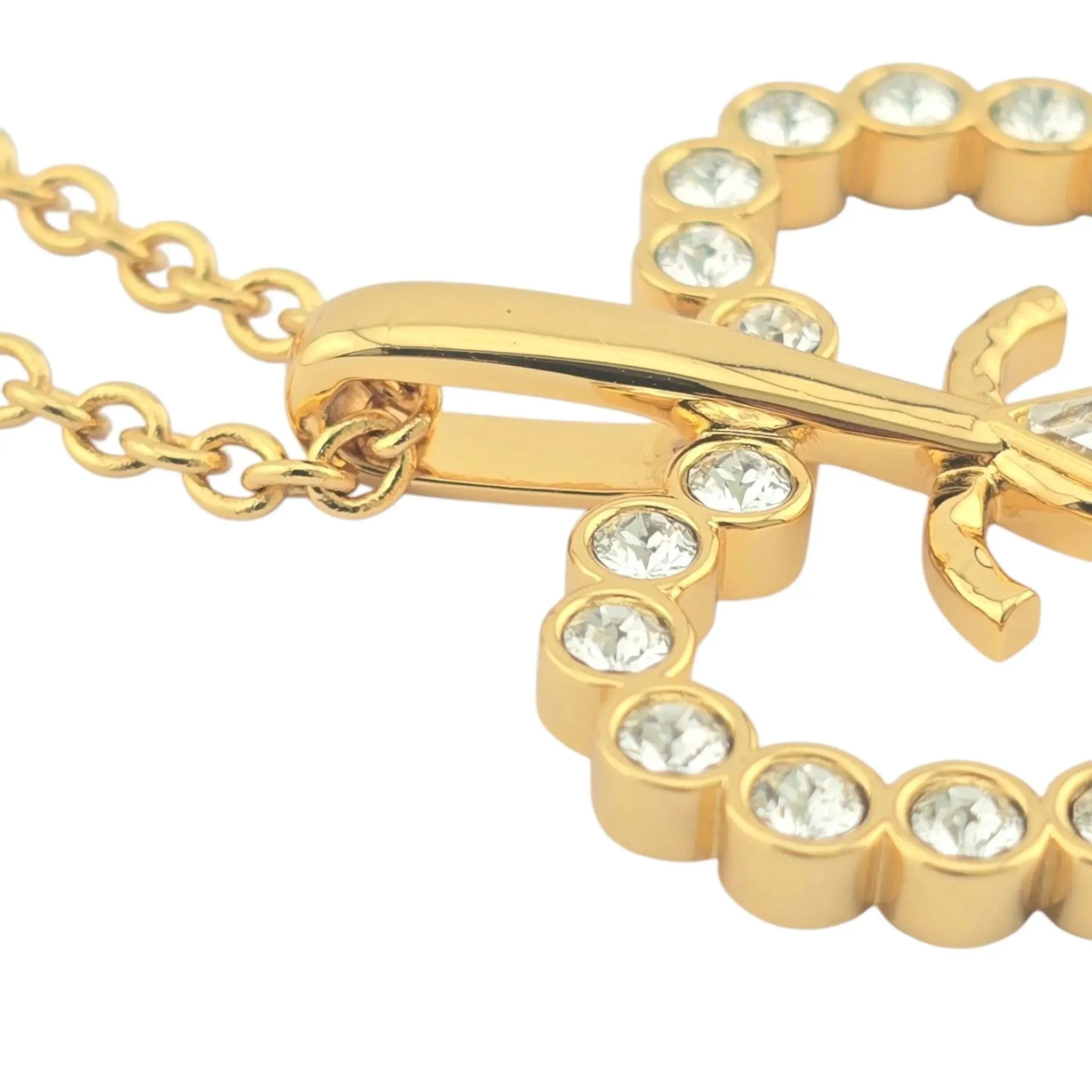 Chanel CC Heart Pendant Necklace Gold 2024 CHANEL