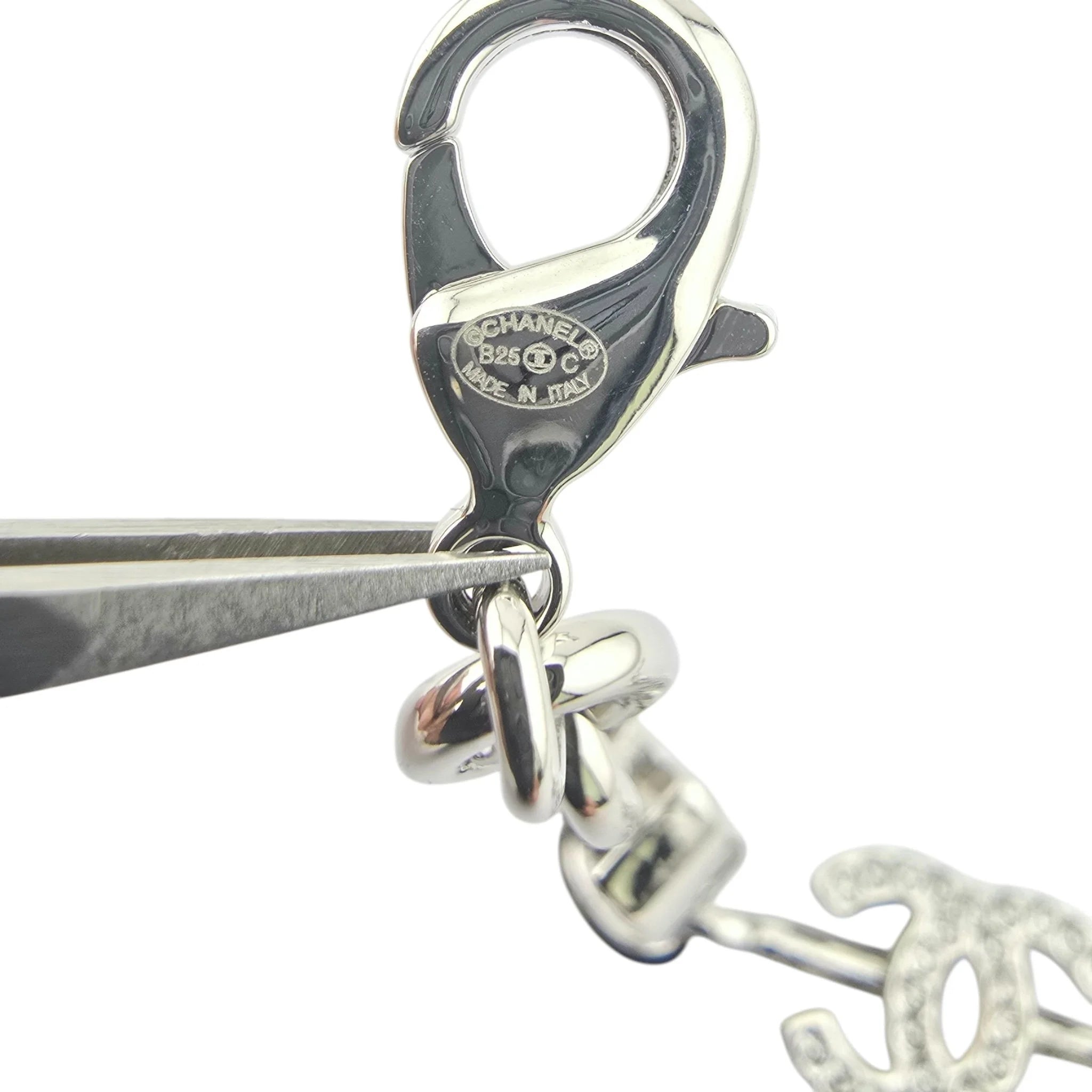 Chanel CC Silver Crystal Bracelet 2025 CHANEL