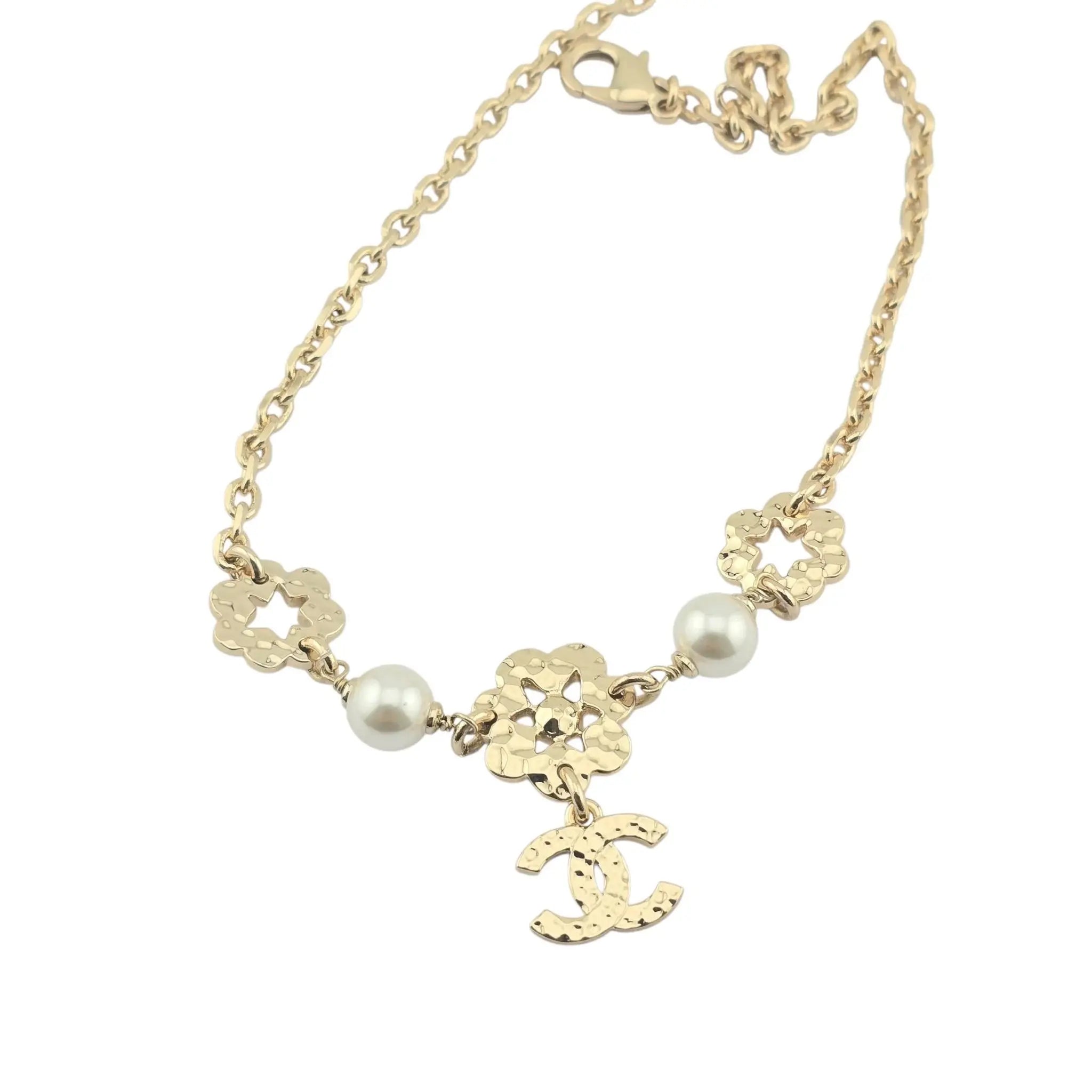 Chanel CC Floral Gold Necklace 2025 CHANEL