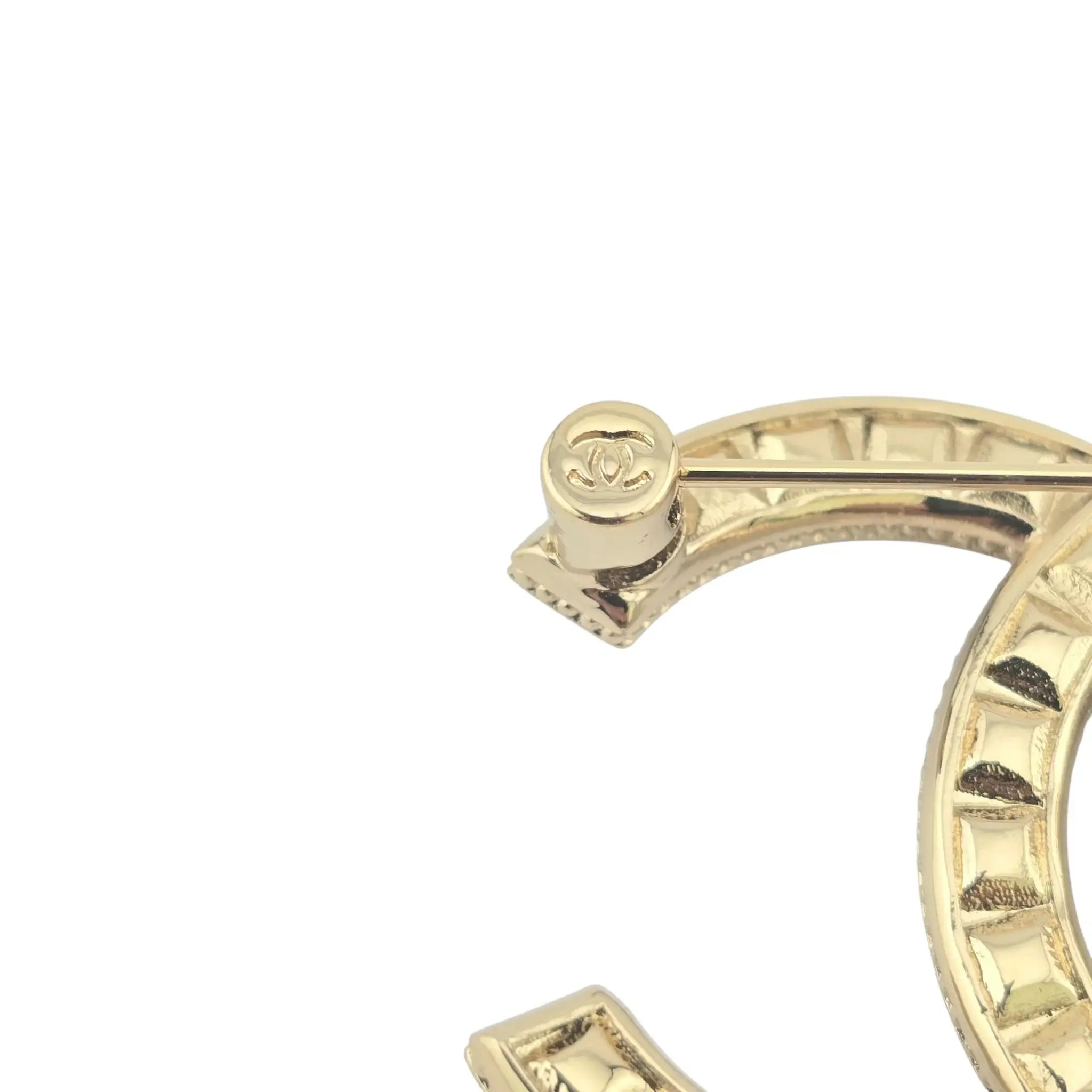 Chanel CC Gold Baguette Crystal Brooch 2021 CHANEL