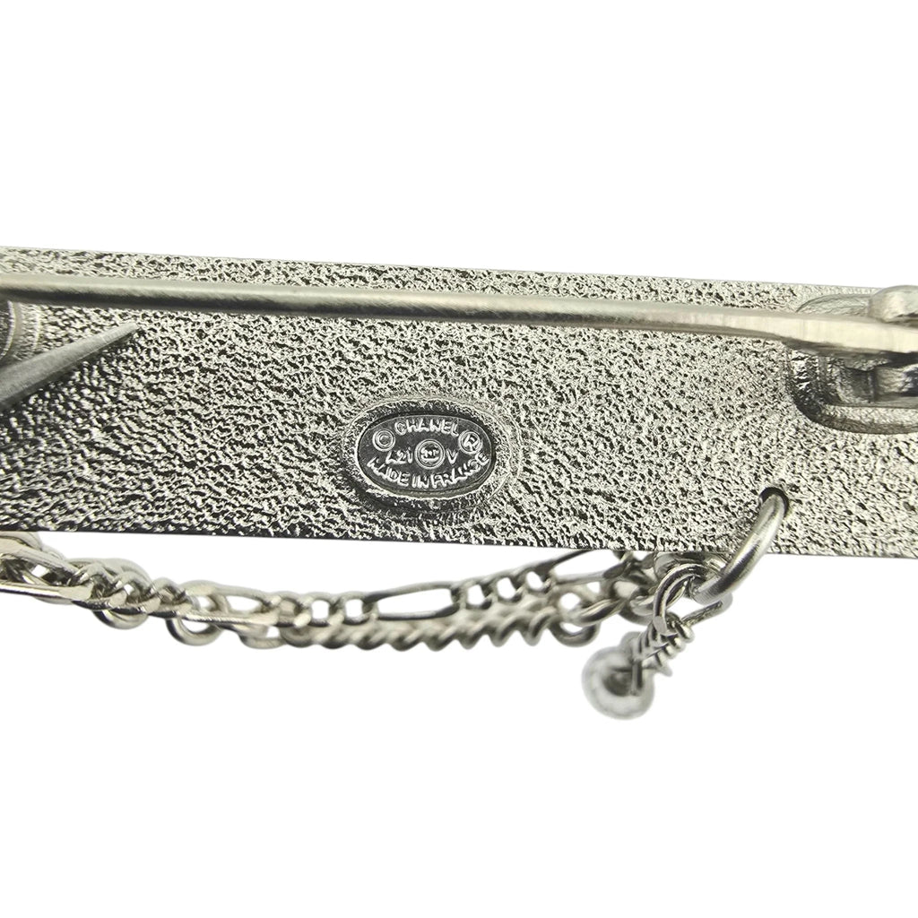 Chanel Silver Crystal Chain Brooch 2021 CHANEL