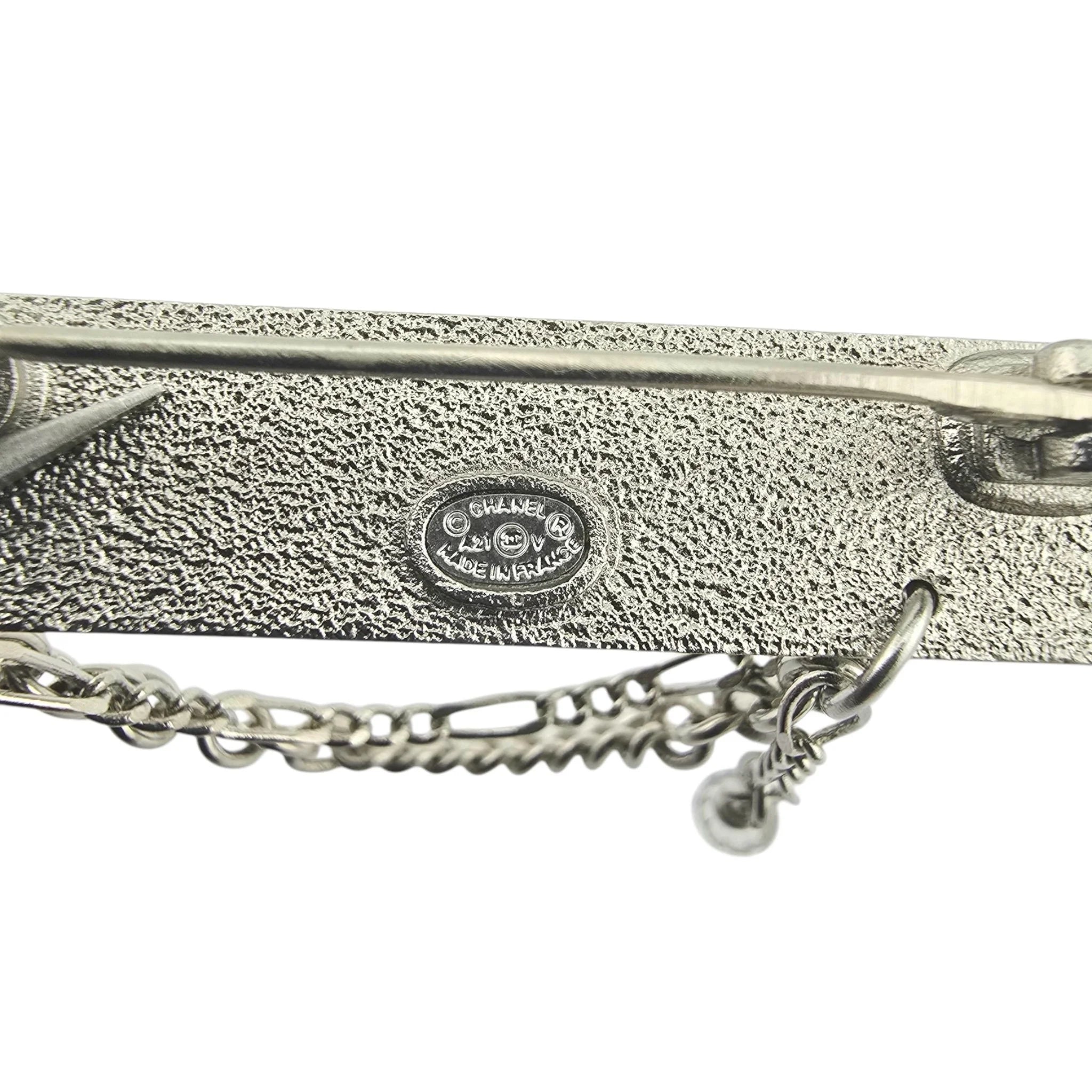 Chanel Silver Crystal Chain Brooch 2021 CHANEL