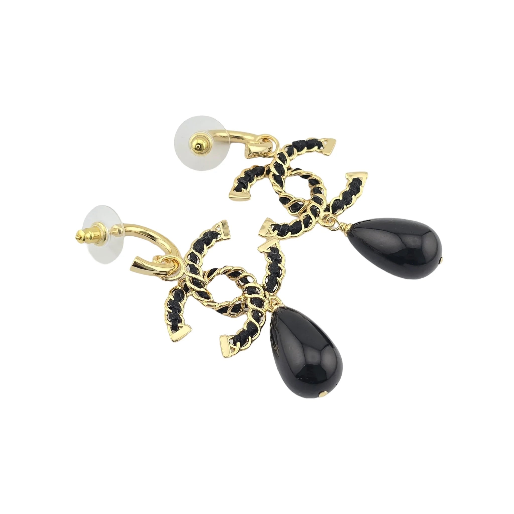 Chanel Resin & Leather CC Drop Earrings 2024 CHANEL