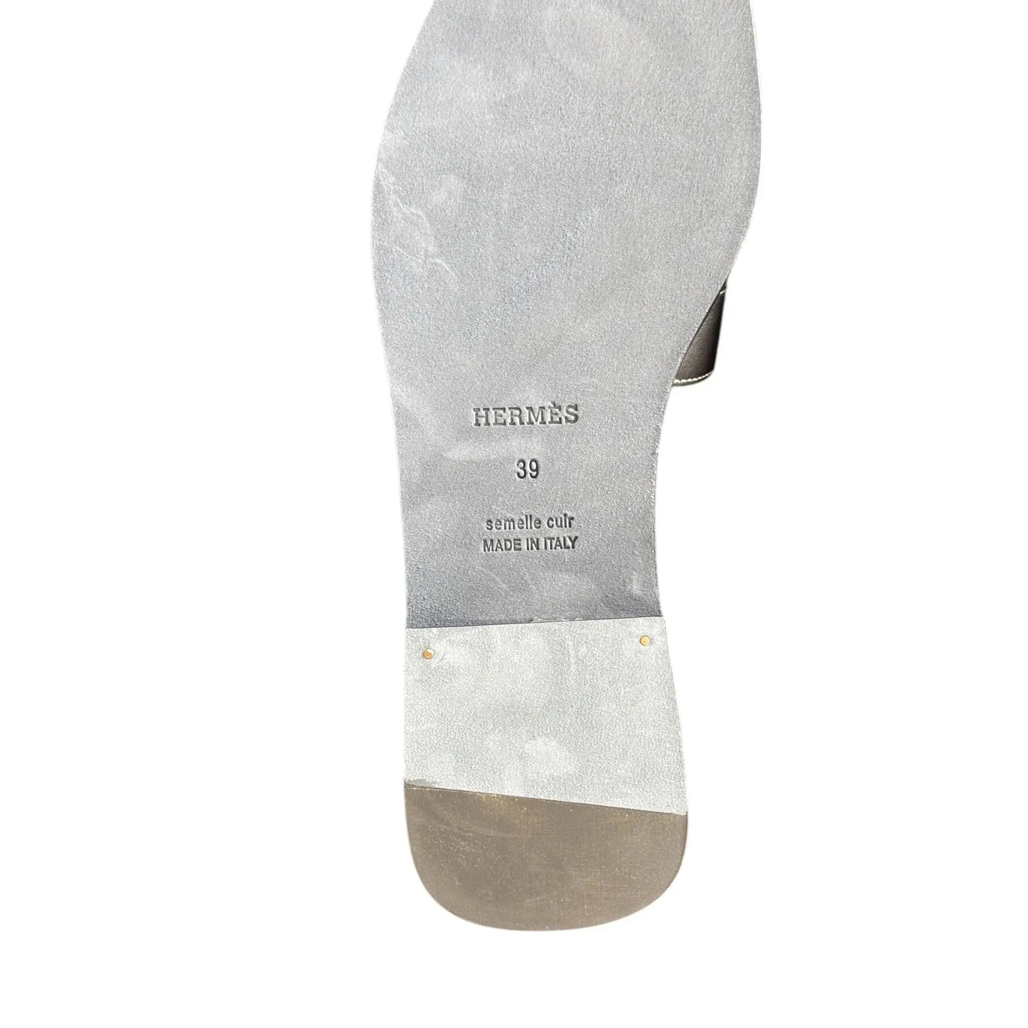 Hermes Oran Sandal Black Noir - 39 UK 6 HERMES