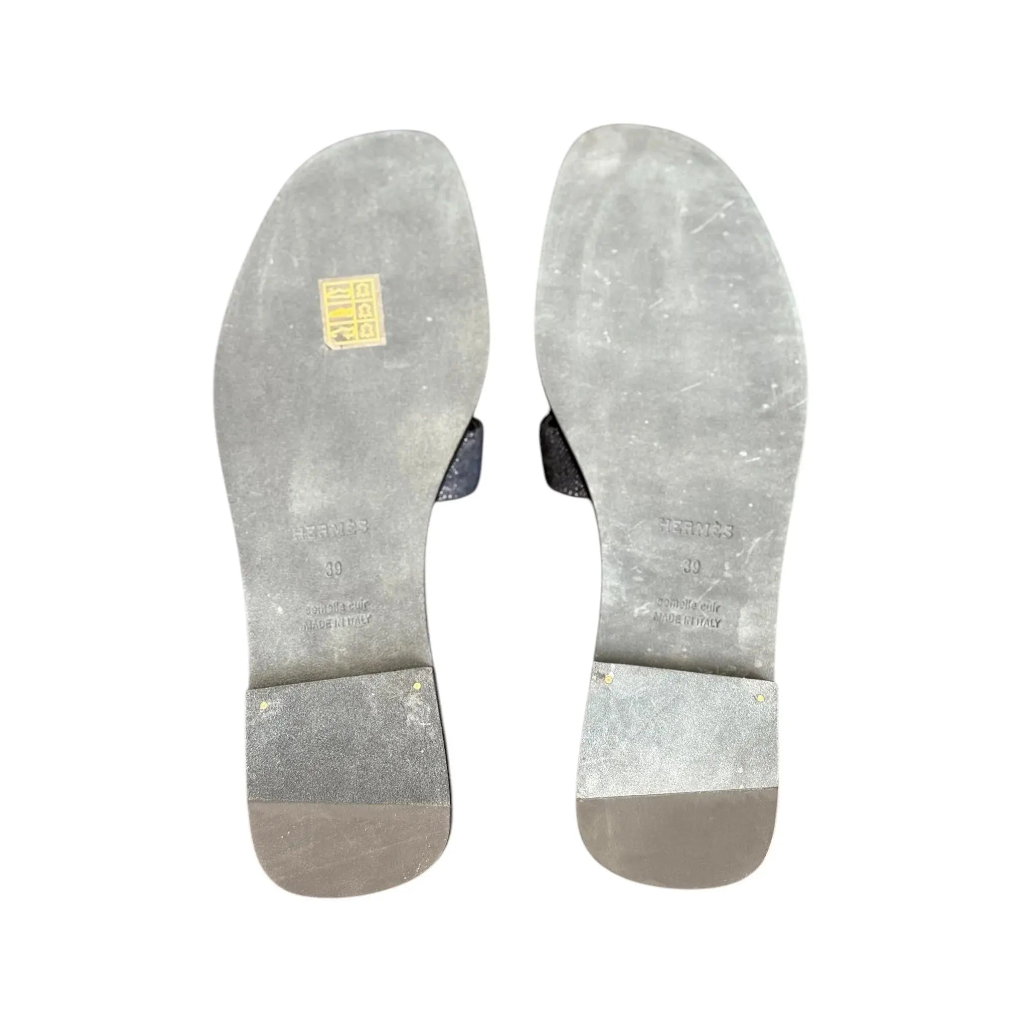 Hermes Oran Sandal Bleu Brut Denim 39 UK 6 HERMES