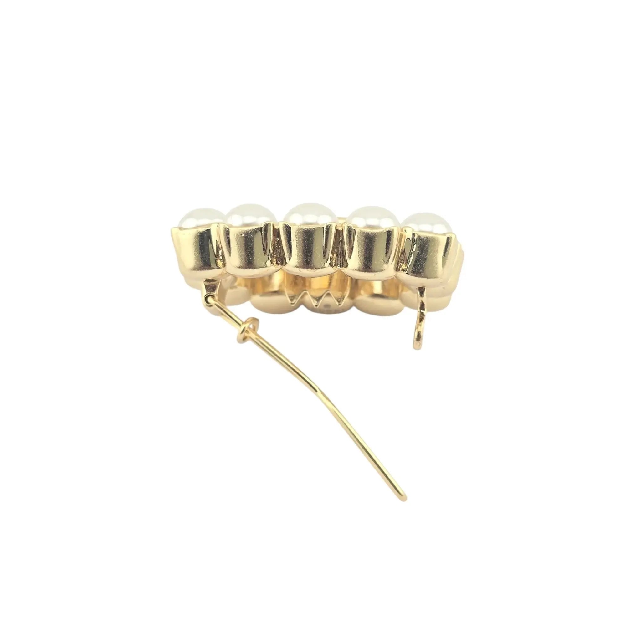 GUCCI Pearl Double G Hair Clip Aged Gold GUCCI