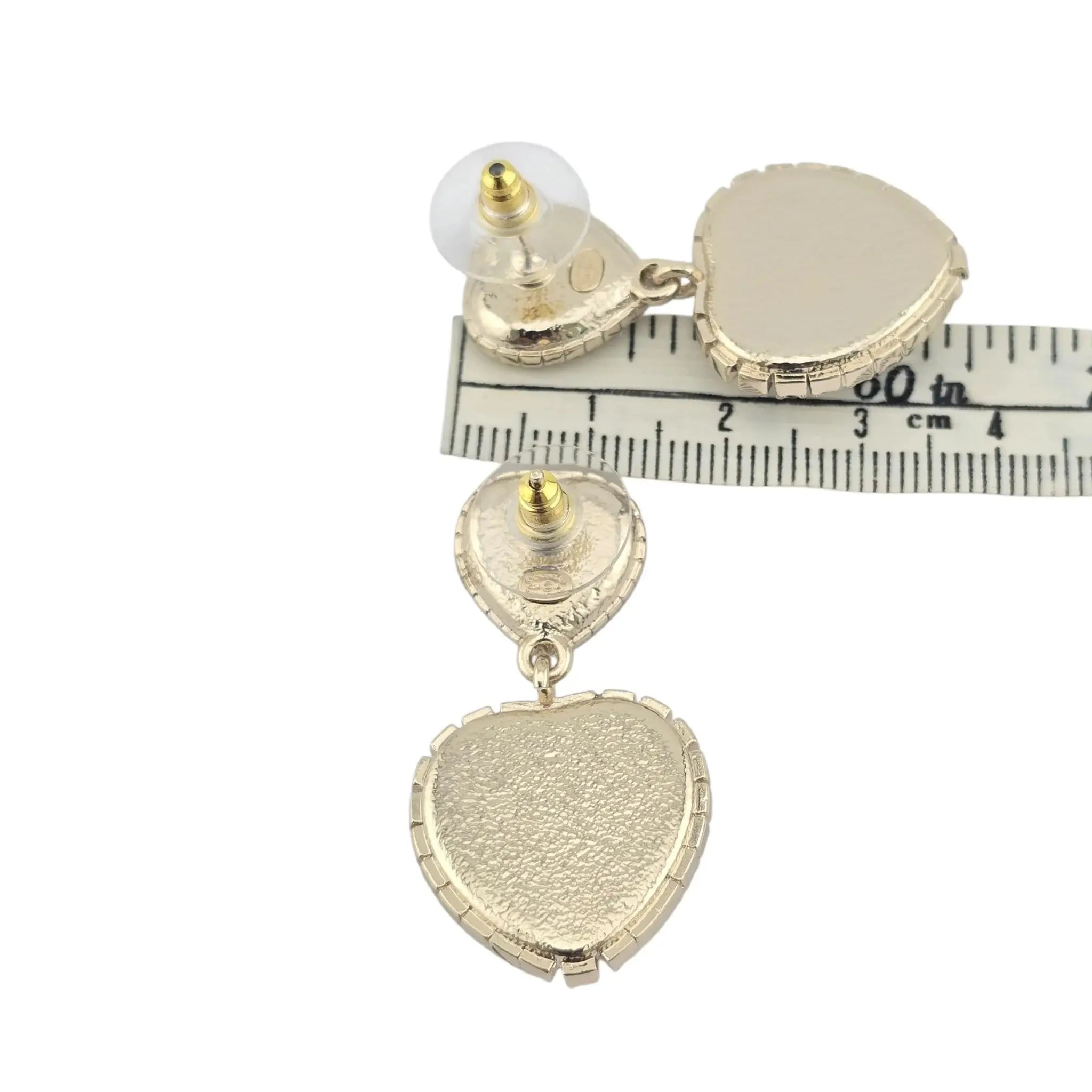 Chanel CC Faux Pearl Heart Drop Earrings 2024 CHANEL