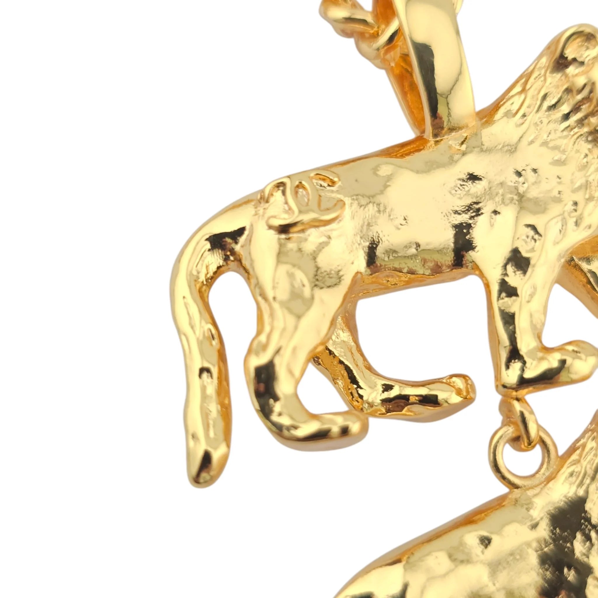 Chanel CC 3 Lion Pendant Gold Necklace 2022 CHANEL