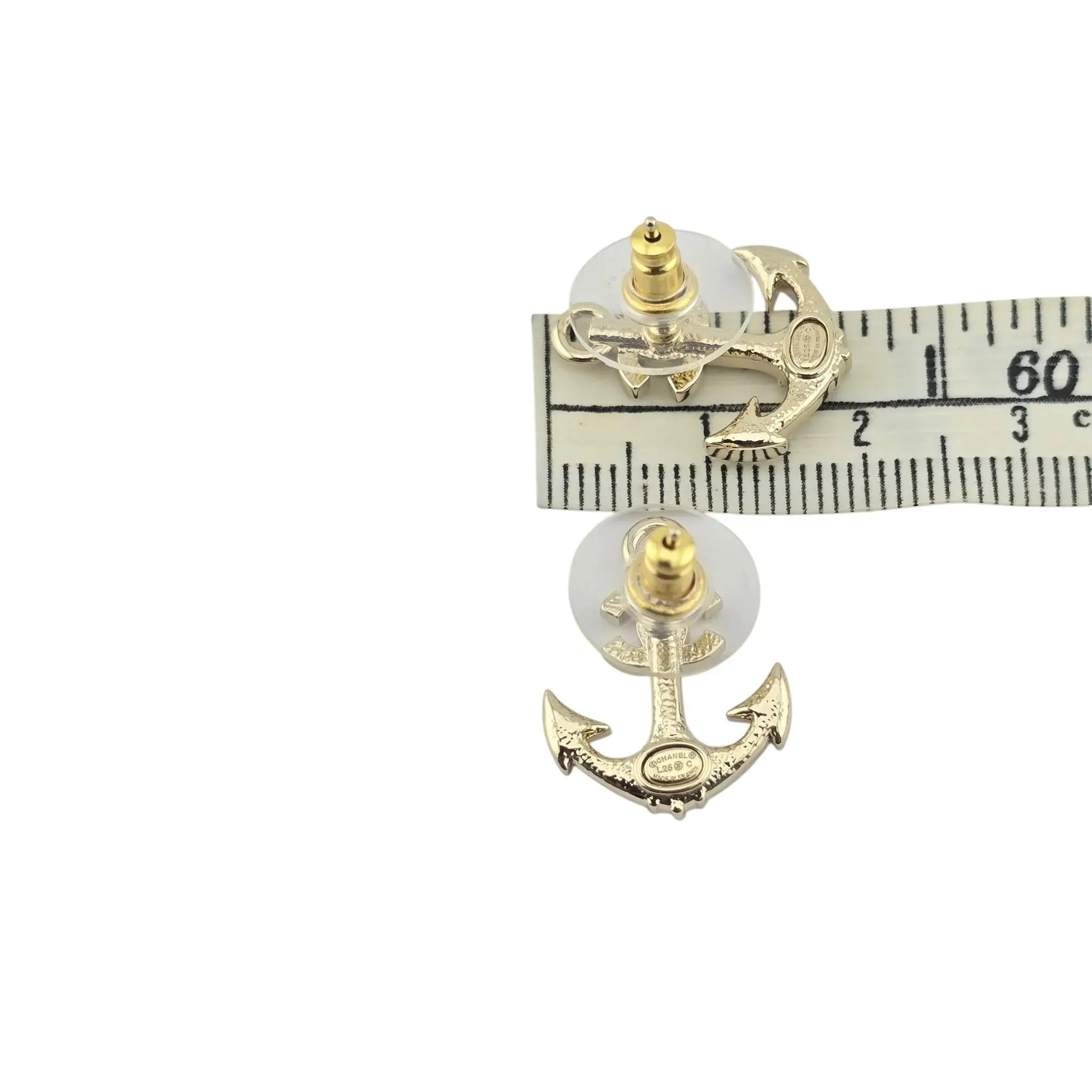 Chanel CC Crystal Anchor Stud Earrings 2025 CHANEL
