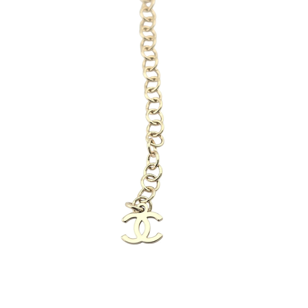 Chanel CC Pearl Gold Long Necklace Black White 2024 CHANEL