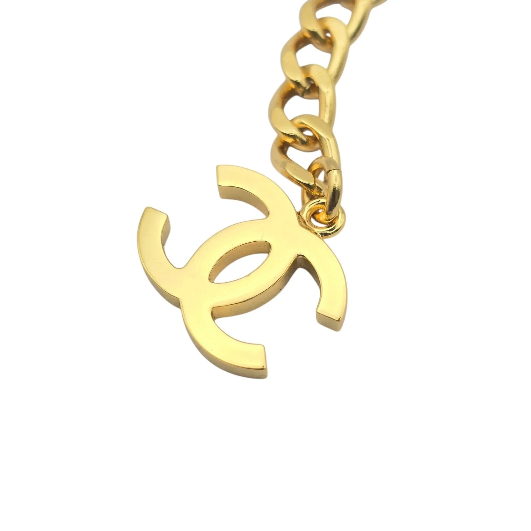 Chanel 2023 SS CC Square Resin Gold Long Chain Necklace CHANEL